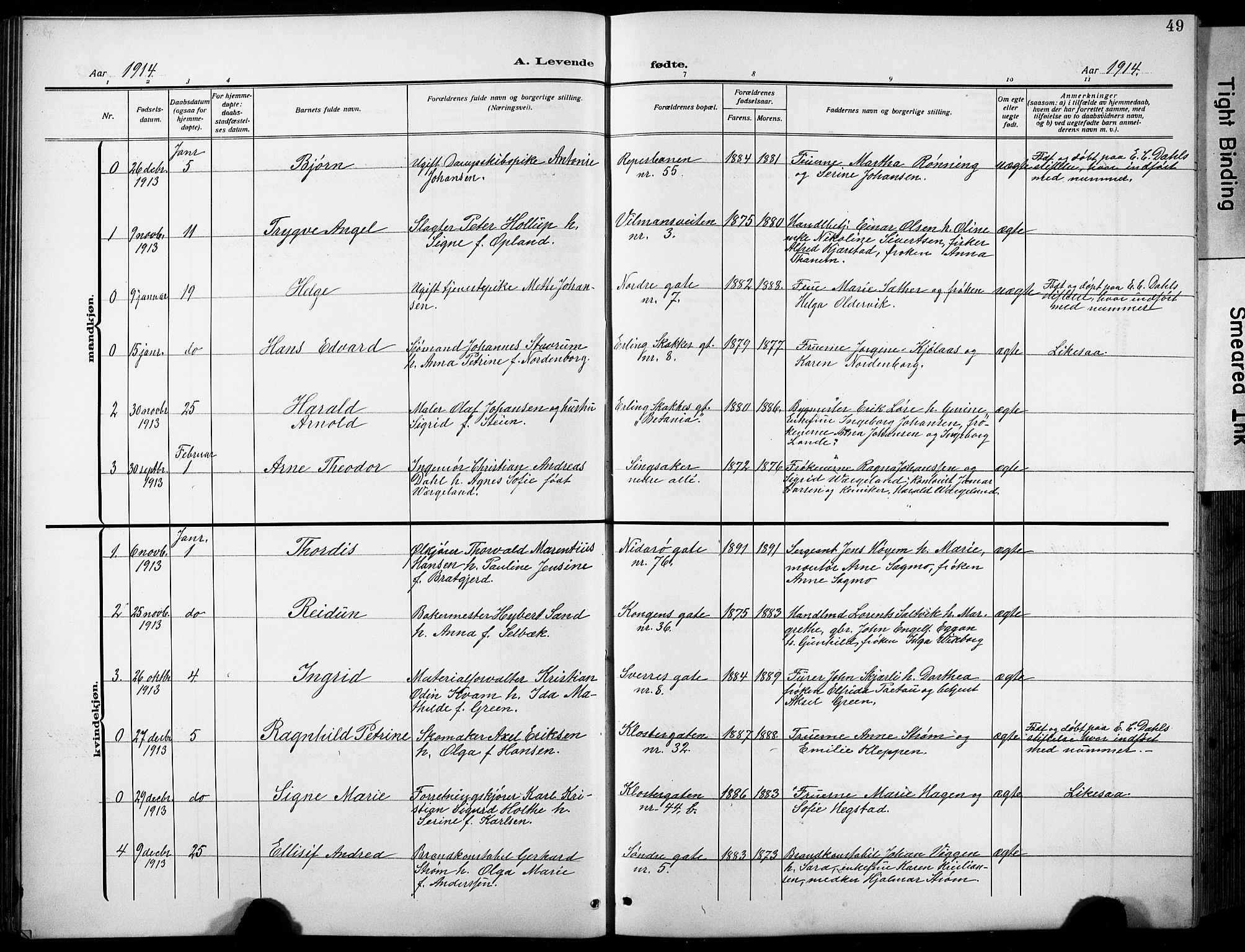 Ministerialprotokoller, klokkerbøker og fødselsregistre - Sør-Trøndelag, SAT/A-1456/601/L0096: Parish register (copy) no. 601C14, 1911-1931, p. 49
