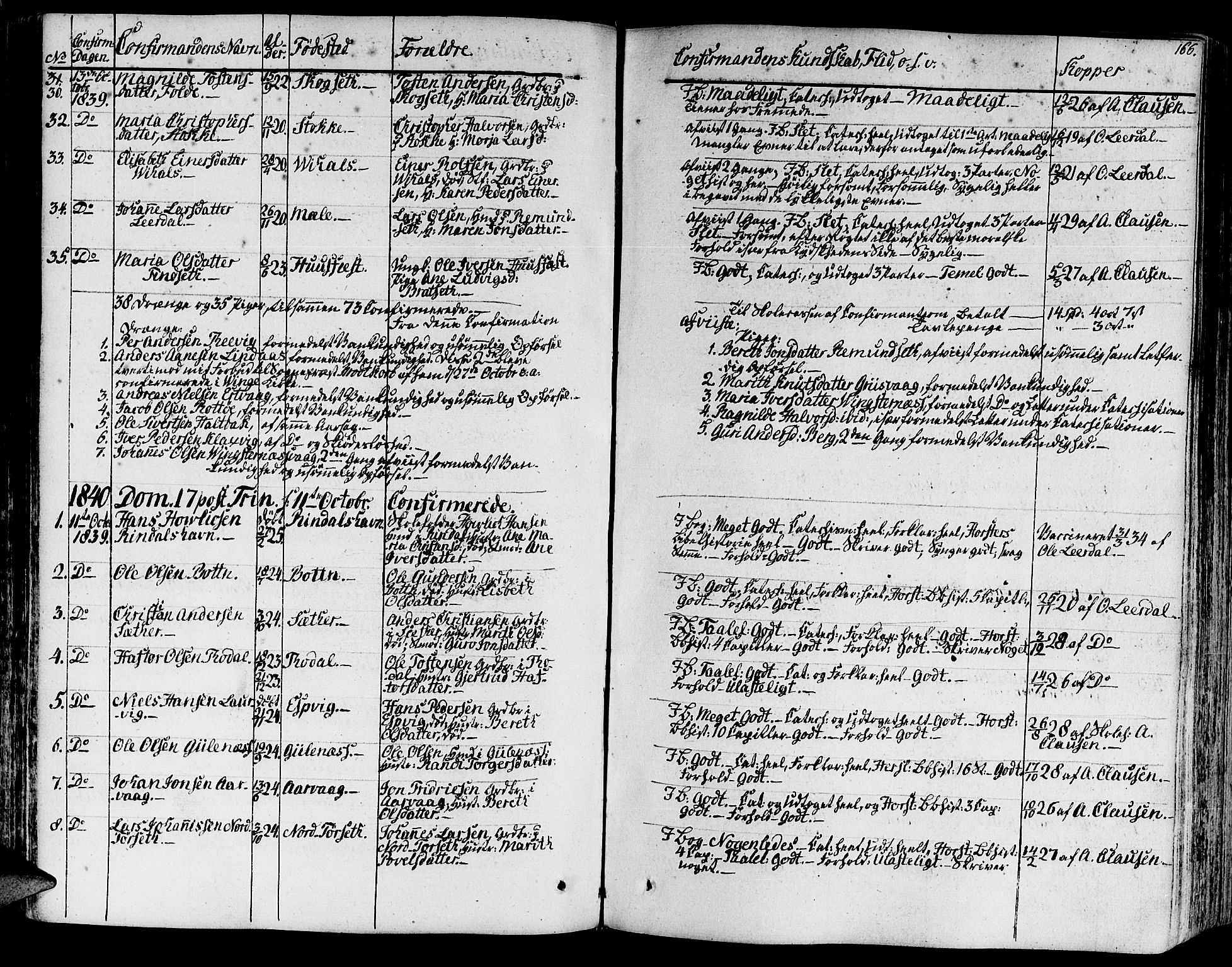 Ministerialprotokoller, klokkerbøker og fødselsregistre - Møre og Romsdal, SAT/A-1454/578/L0904: Parish register (official) no. 578A03, 1836-1858, p. 166
