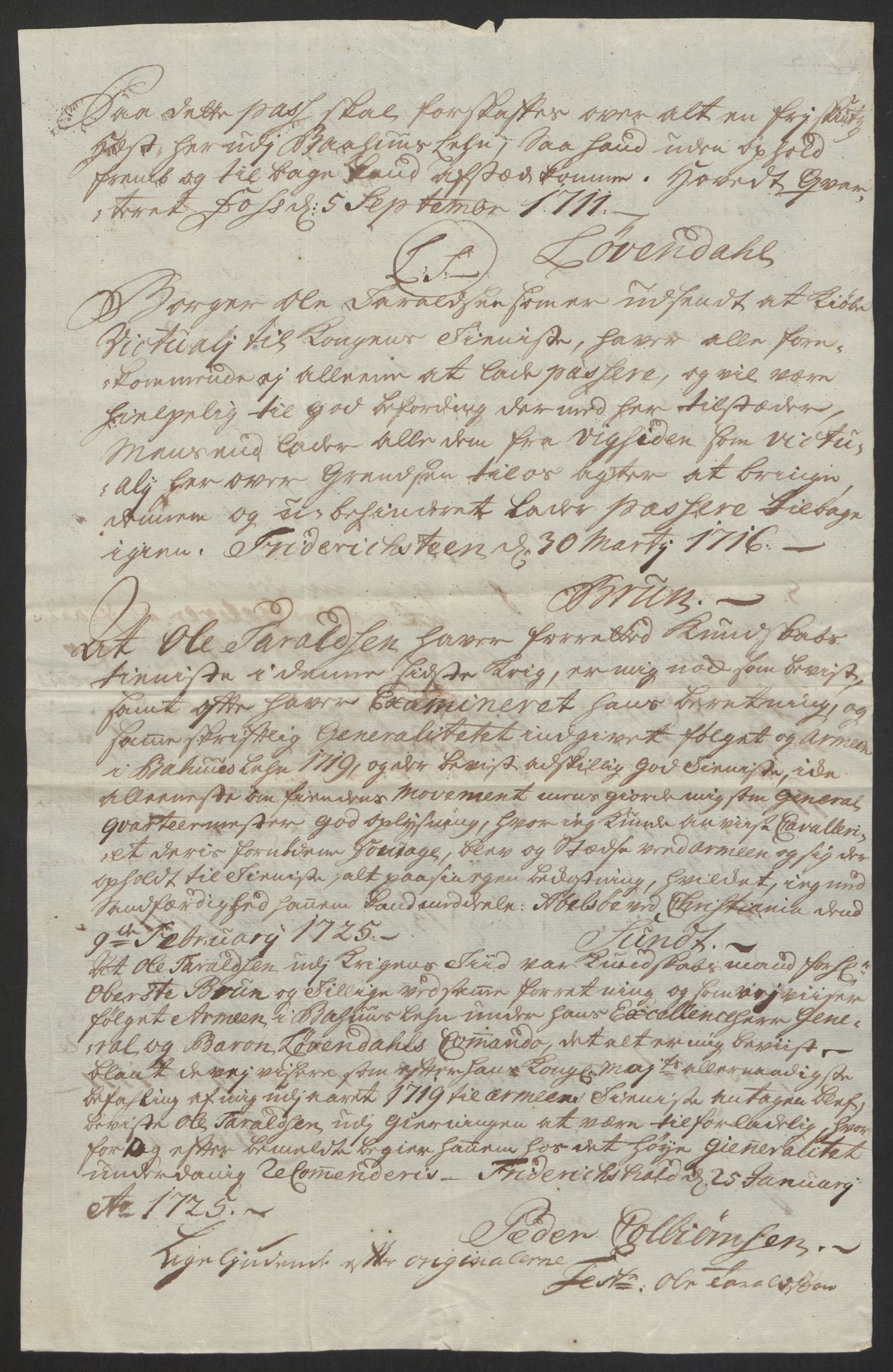 Kommanderende general (KG I) med Det norske krigsdirektorium, AV/RA-EA-5419/D/L0153: Fredriksten festning: Brev, inventarfortegnelser og regnskapsekstrakter, 1724-1729, p. 420