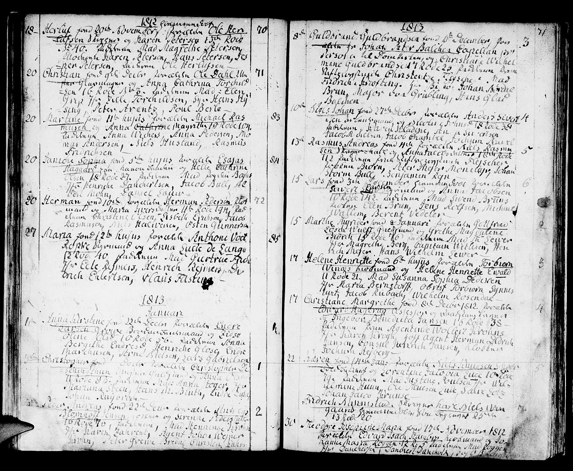 Domkirken sokneprestembete, AV/SAB-A-74801/H/Haa/L0005: Parish register (official) no. A 5, 1808-1820, p. 70-71