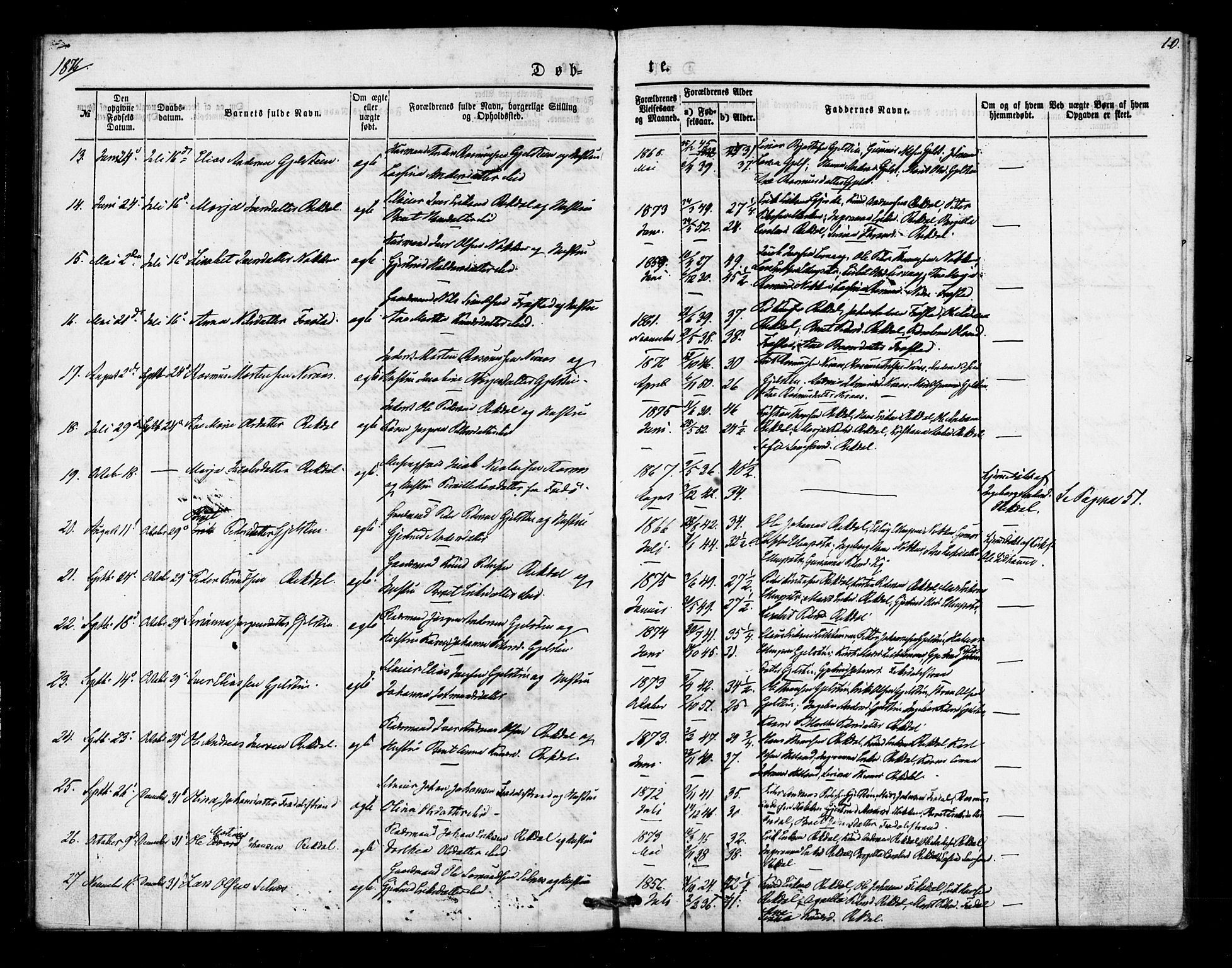 Ministerialprotokoller, klokkerbøker og fødselsregistre - Møre og Romsdal, AV/SAT-A-1454/540/L0540: Parish register (official) no. 540A01, 1872-1883, p. 10