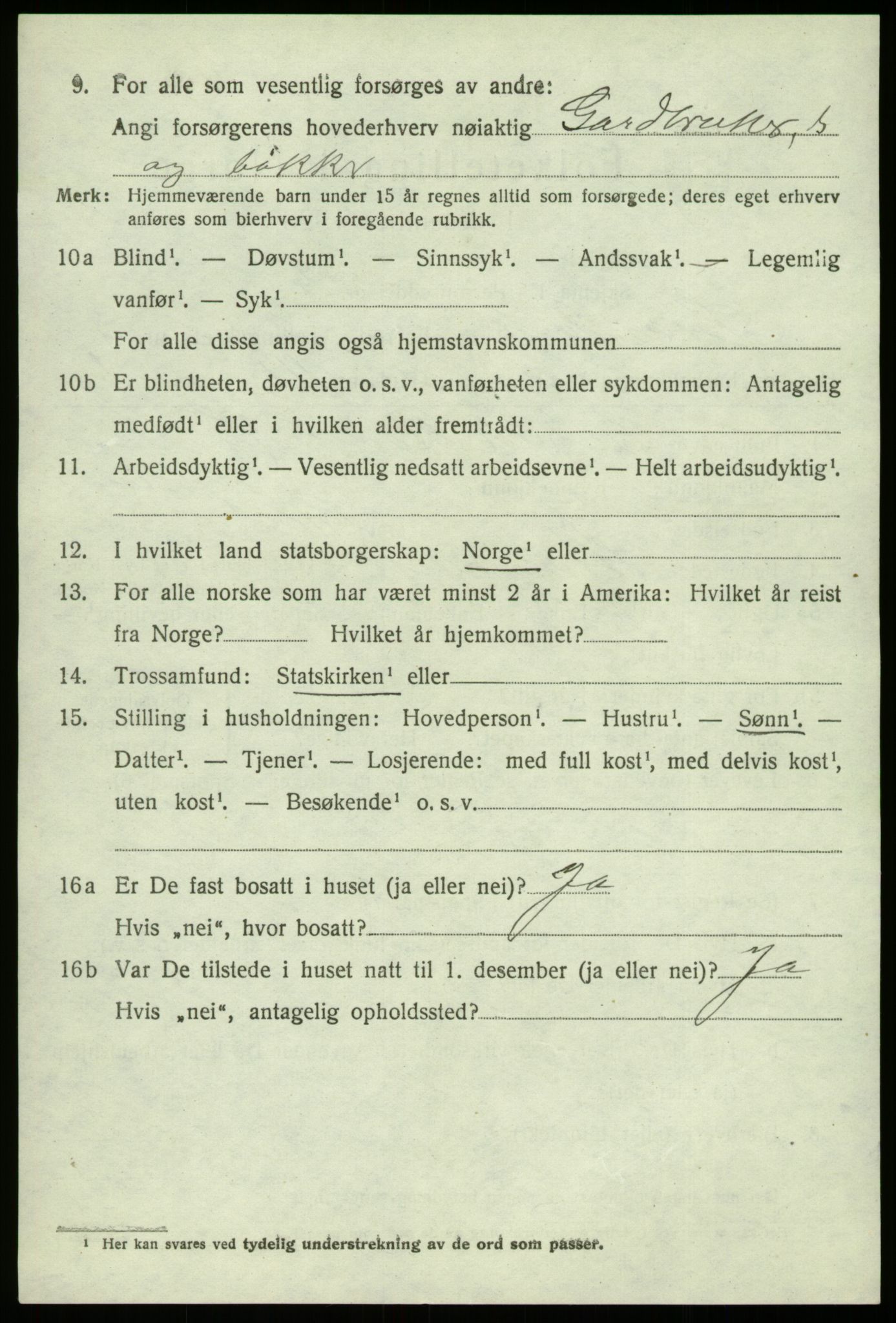 SAB, 1920 census for Strandvik, 1920, p. 3977