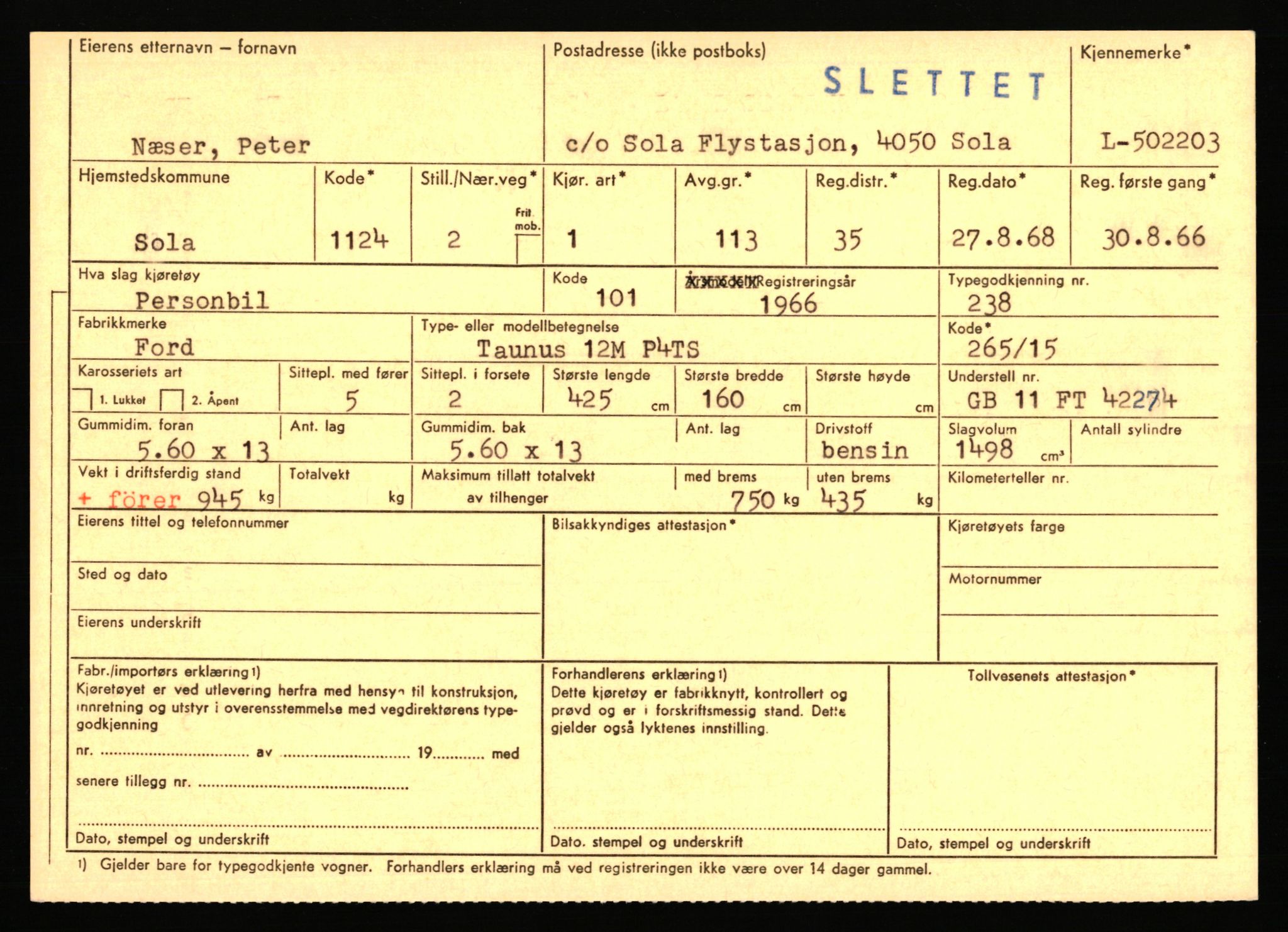 Stavanger trafikkstasjon, AV/SAST-A-101942/0/F/L0077: L-500000 - L-502999, 1930-1971, p. 1541