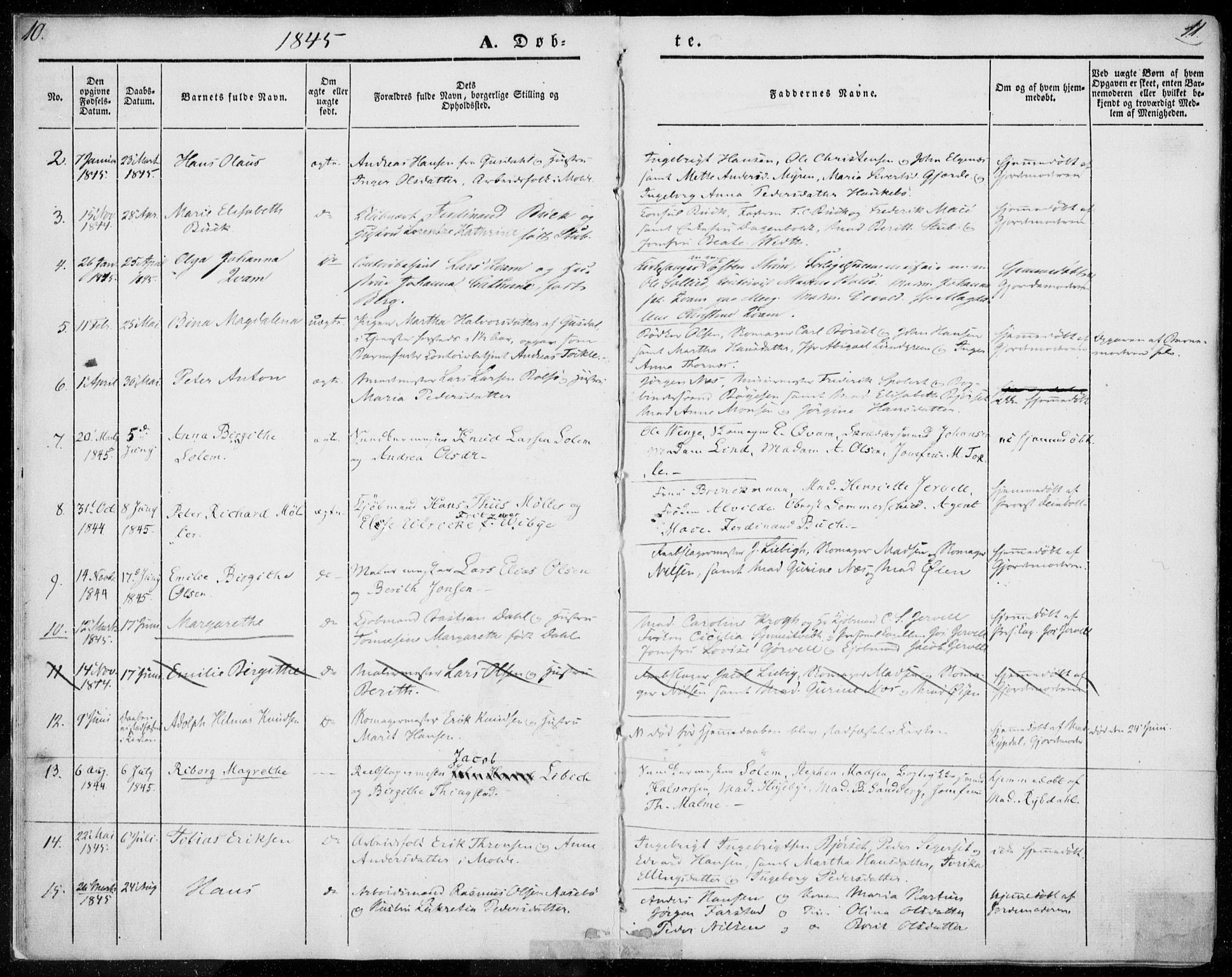 Ministerialprotokoller, klokkerbøker og fødselsregistre - Møre og Romsdal, AV/SAT-A-1454/558/L0689: Parish register (official) no. 558A03, 1843-1872, p. 10-11