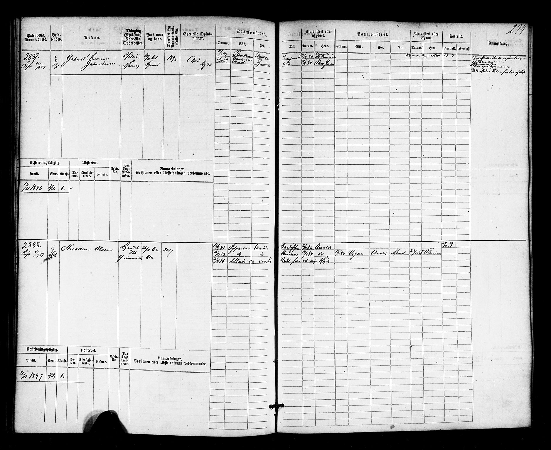 Farsund mønstringskrets, SAK/2031-0017/F/Fb/L0018: Hovedrulle nr 2301-3066, Z-10, 1875-1914, p. 302