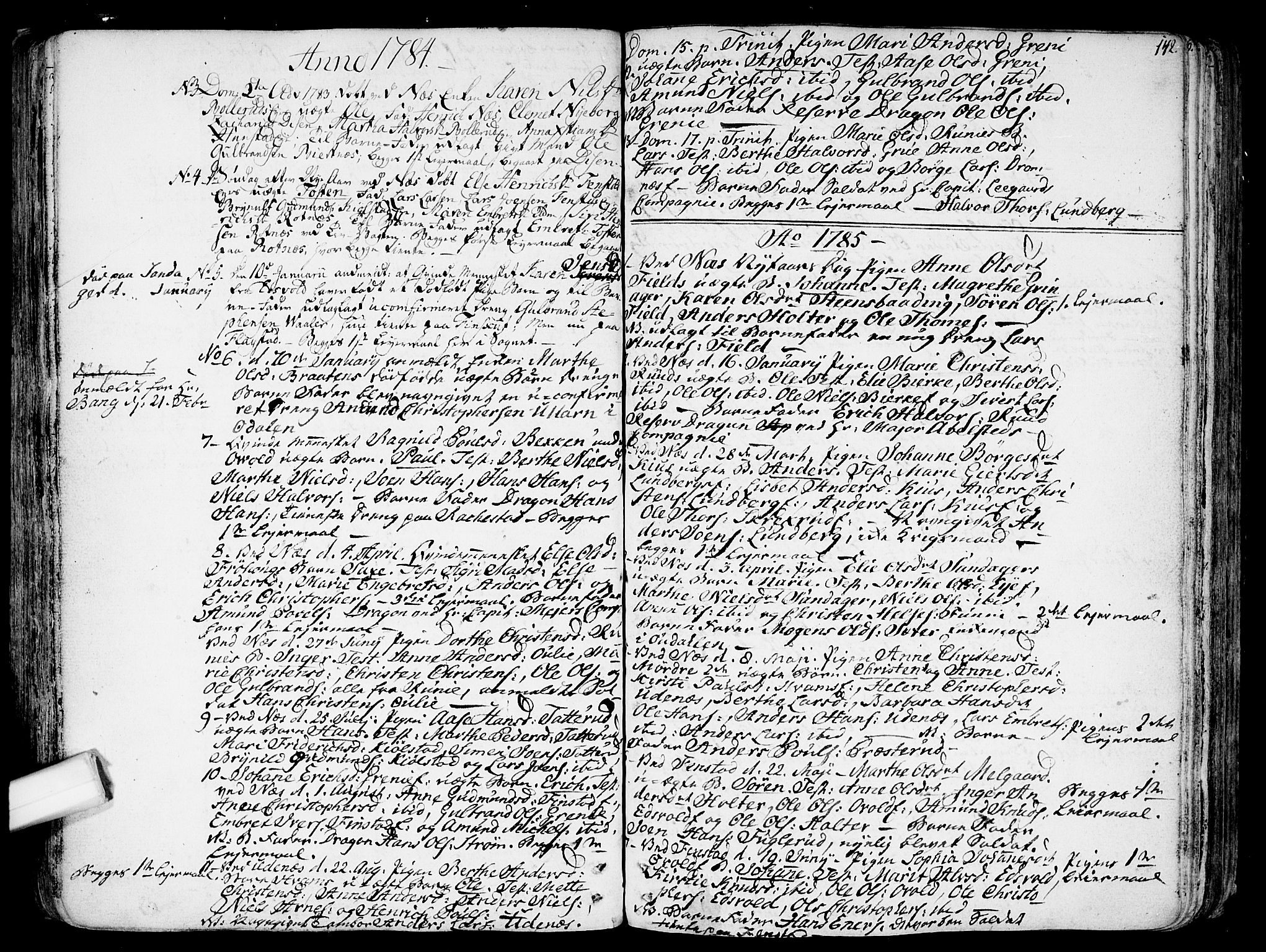 Nes prestekontor Kirkebøker, SAO/A-10410/F/Fa/L0004: Parish register (official) no. I 4, 1781-1816, p. 142