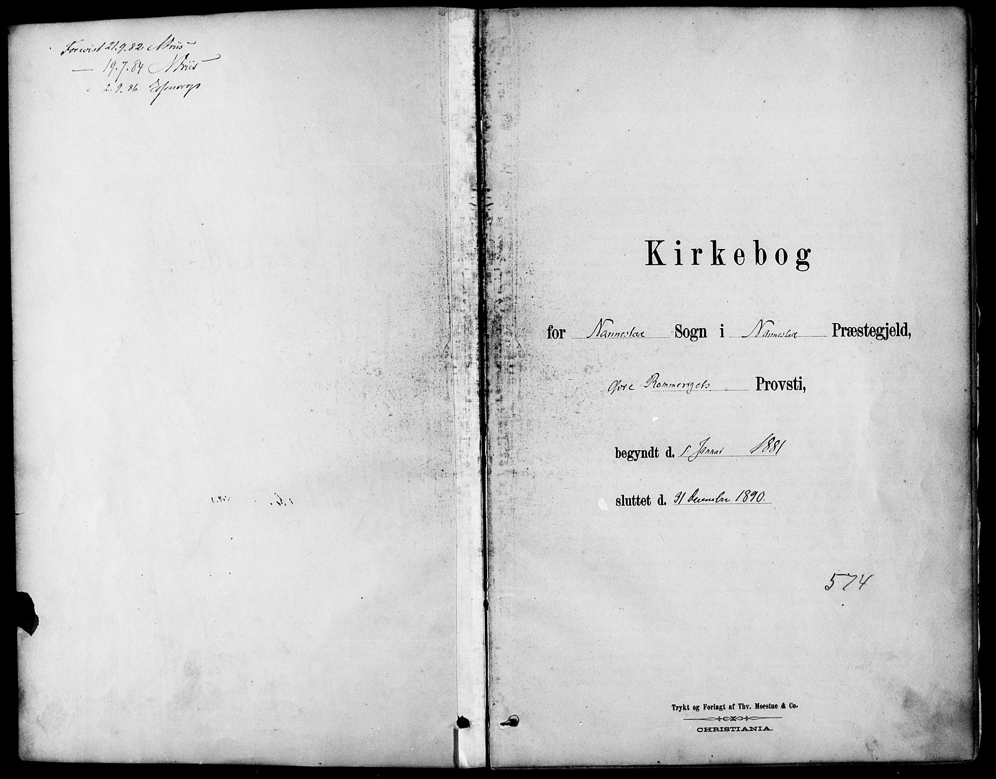 Nannestad prestekontor Kirkebøker, SAO/A-10414a/F/Fa/L0014: Parish register (official) no. I 14, 1881-1890