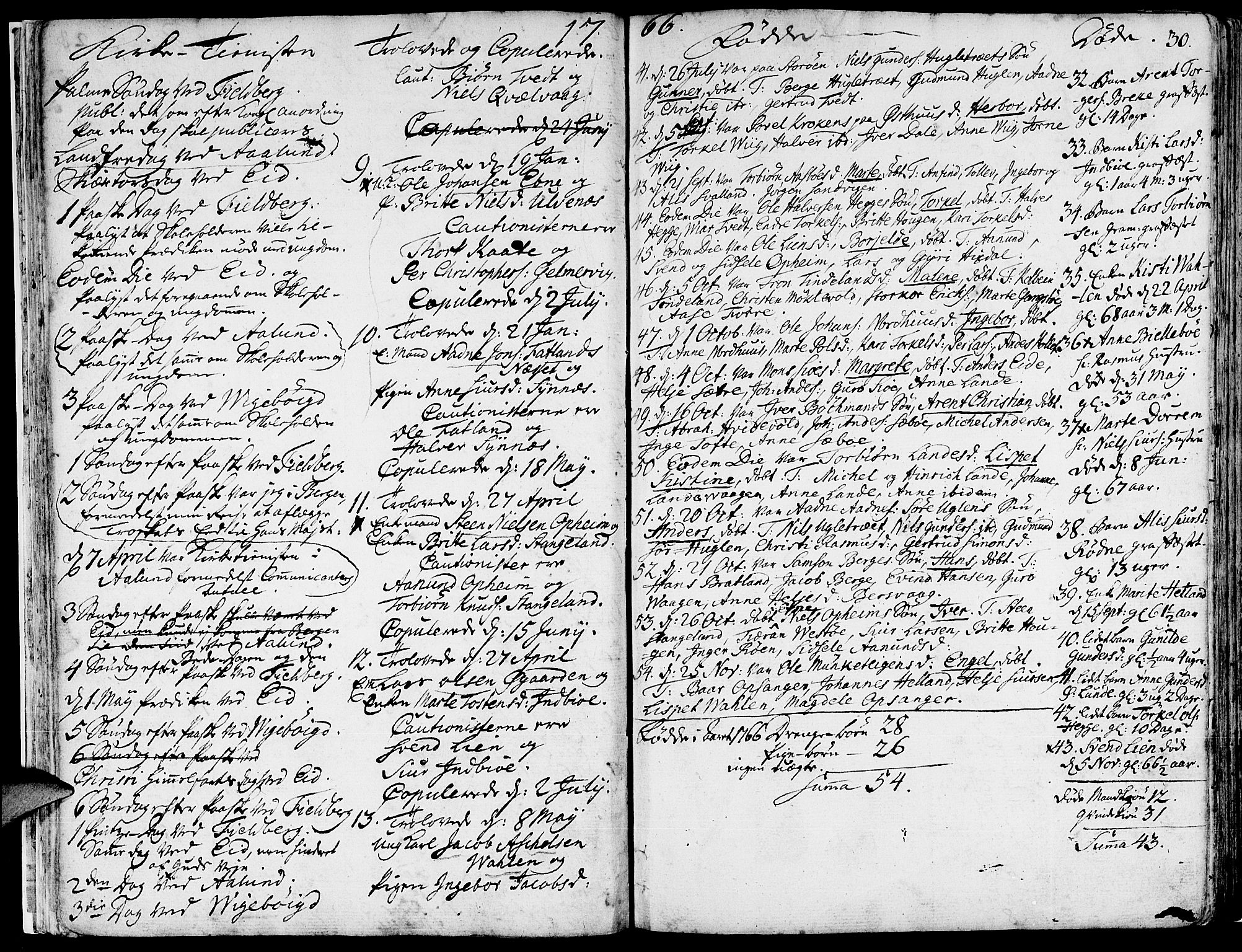 Fjelberg sokneprestembete, AV/SAB-A-75201/H/Haa: Parish register (official) no. A 2, 1760-1788, p. 30