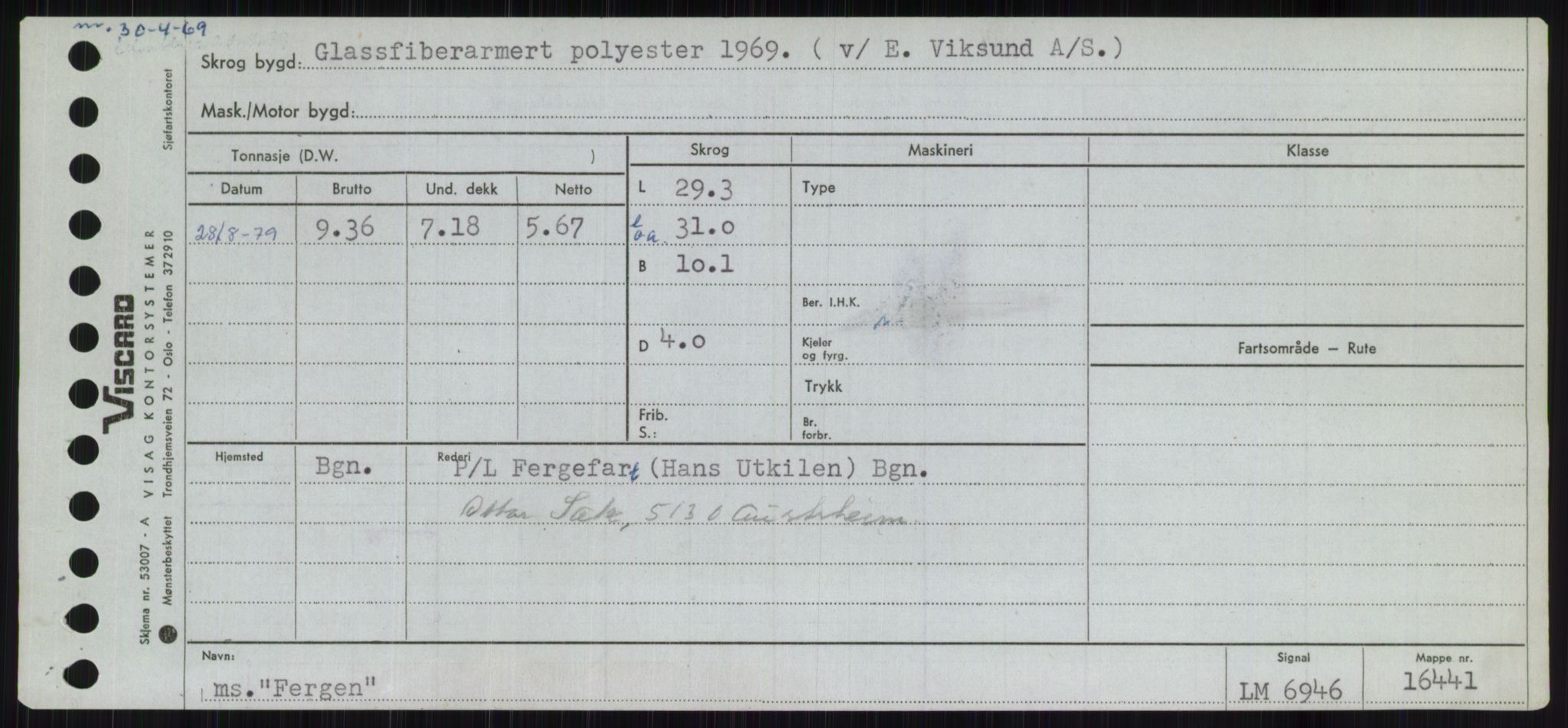 Sjøfartsdirektoratet med forløpere, Skipsmålingen, RA/S-1627/H/Ha/L0002/0001: Fartøy, Eik-Hill / Fartøy, Eik-F, p. 389