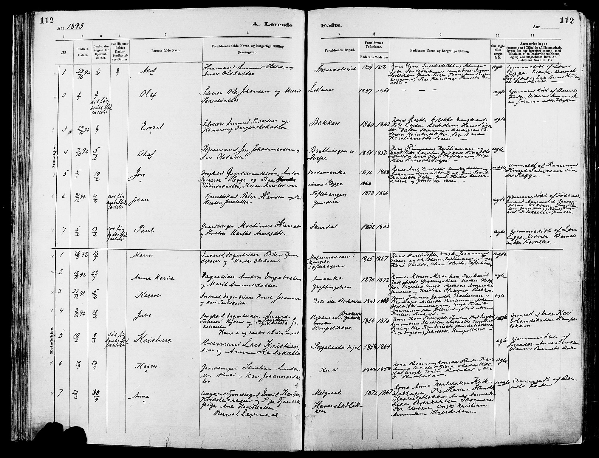 Sør-Fron prestekontor, AV/SAH-PREST-010/H/Ha/Haa/L0003: Parish register (official) no. 3, 1881-1897, p. 112