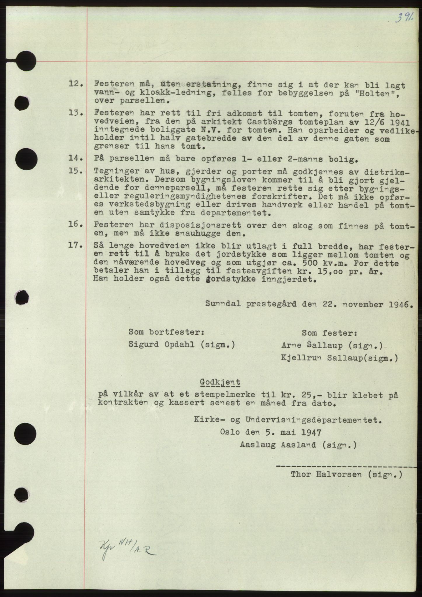 Nordmøre sorenskriveri, AV/SAT-A-4132/1/2/2Ca: Mortgage book no. B96, 1947-1947, Diary no: : 1204/1947