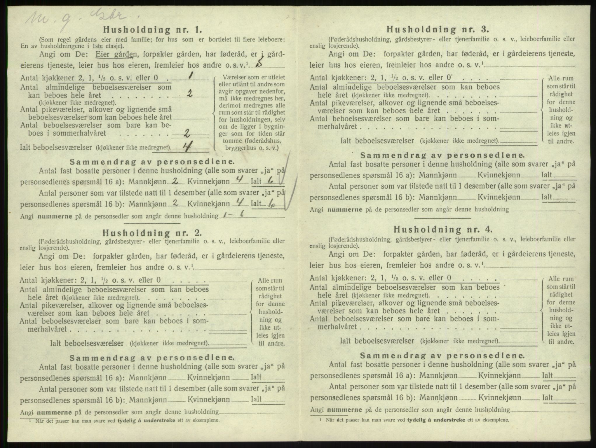 SAB, 1920 census for Hyllestad, 1920, p. 685