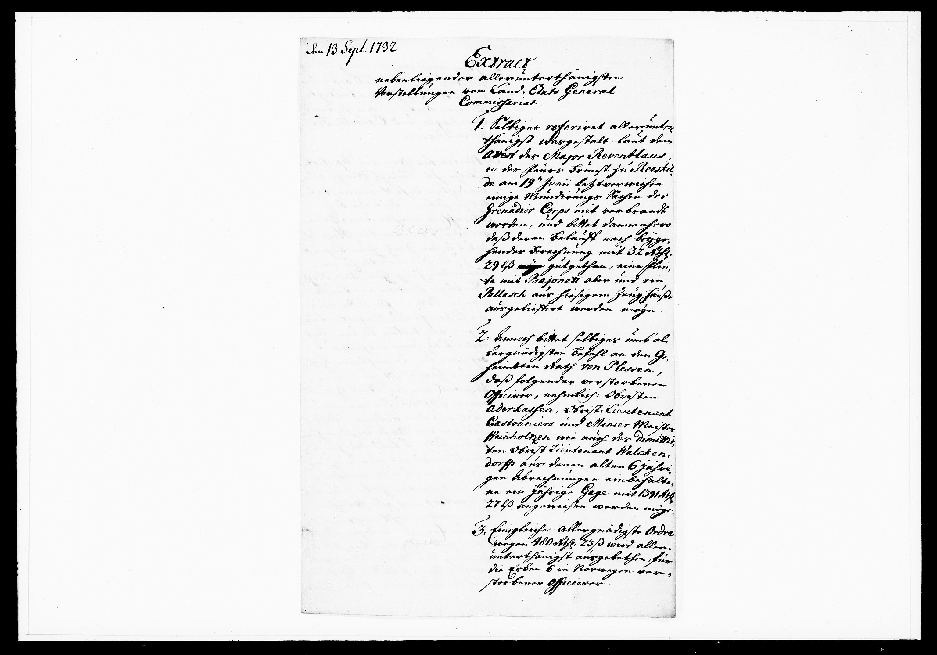 Krigskollegiet, Krigskancelliet, DRA/A-0006/-/1103-1107: Refererede sager, 1732, p. 239