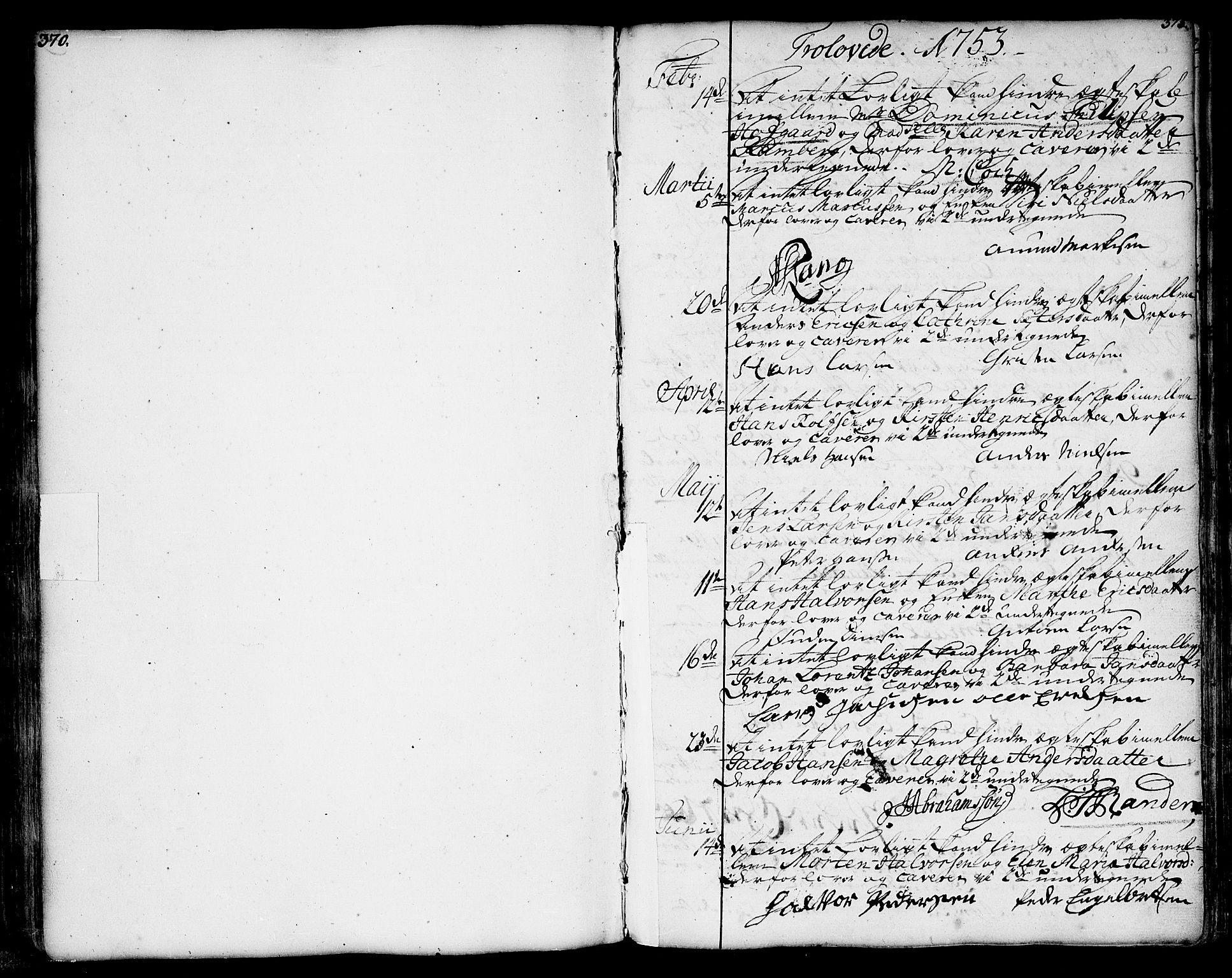Moss prestekontor Kirkebøker, SAO/A-2003/F/Fa/L0002: Parish register (official) no. I 2, 1753-1779, p. 374-375