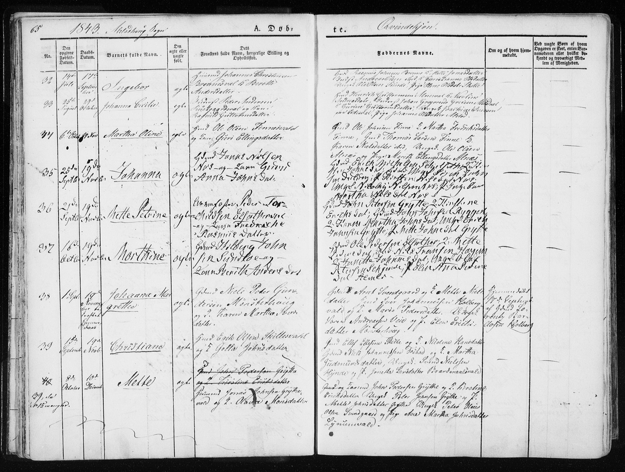 Ministerialprotokoller, klokkerbøker og fødselsregistre - Nord-Trøndelag, AV/SAT-A-1458/717/L0154: Parish register (official) no. 717A06 /1, 1836-1849, p. 65