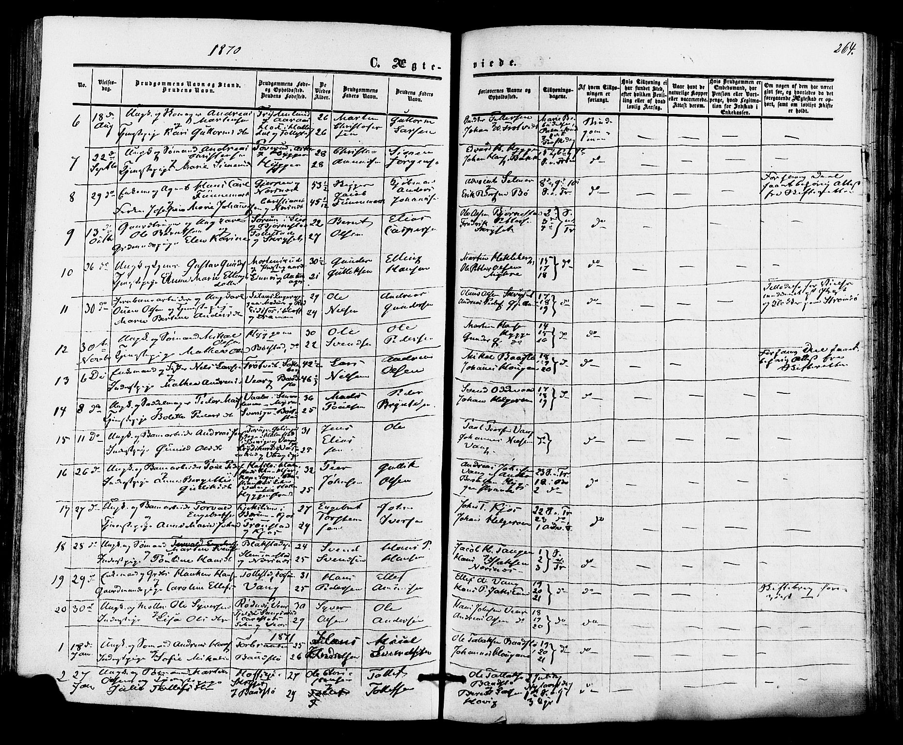 Røyken kirkebøker, AV/SAKO-A-241/F/Fa/L0006: Parish register (official) no. 6, 1857-1875, p. 264