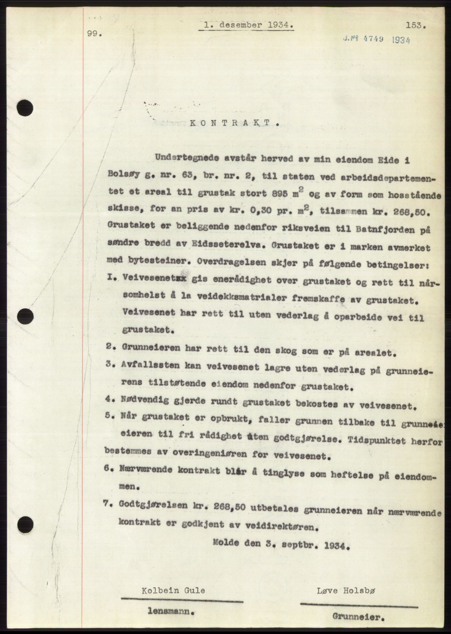 Romsdal sorenskriveri, AV/SAT-A-4149/1/2/2C/L0066: Mortgage book no. 60, 1934-1935, Deed date: 01.12.1934