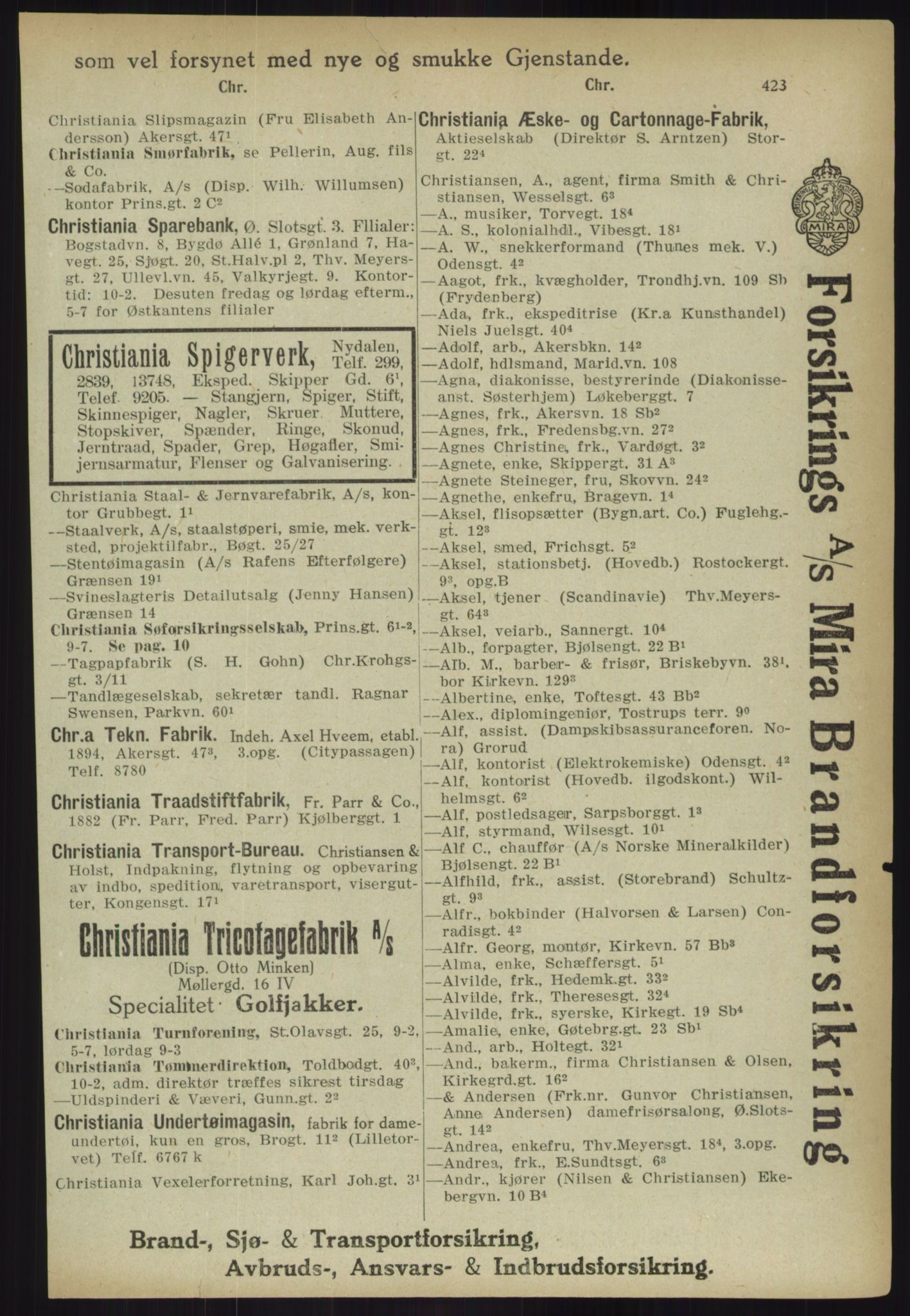 Kristiania/Oslo adressebok, PUBL/-, 1918, p. 448