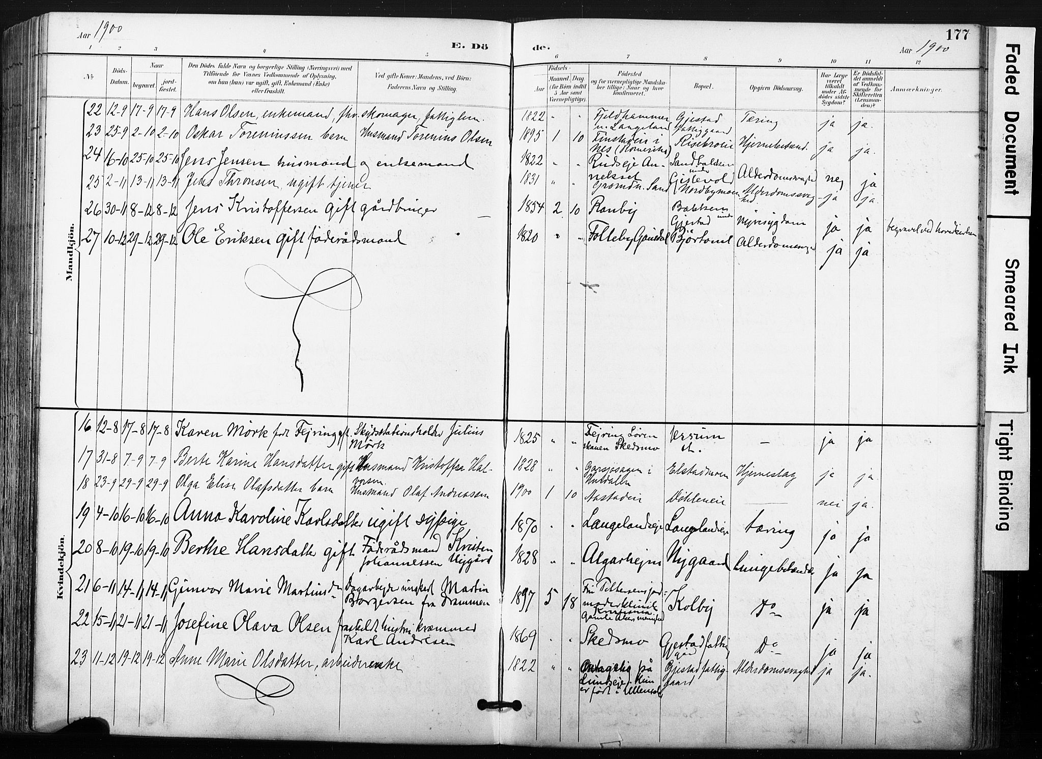 Ullensaker prestekontor Kirkebøker, AV/SAO-A-10236a/F/Fb/L0002: Parish register (official) no. II 2, 1894-1909, p. 177