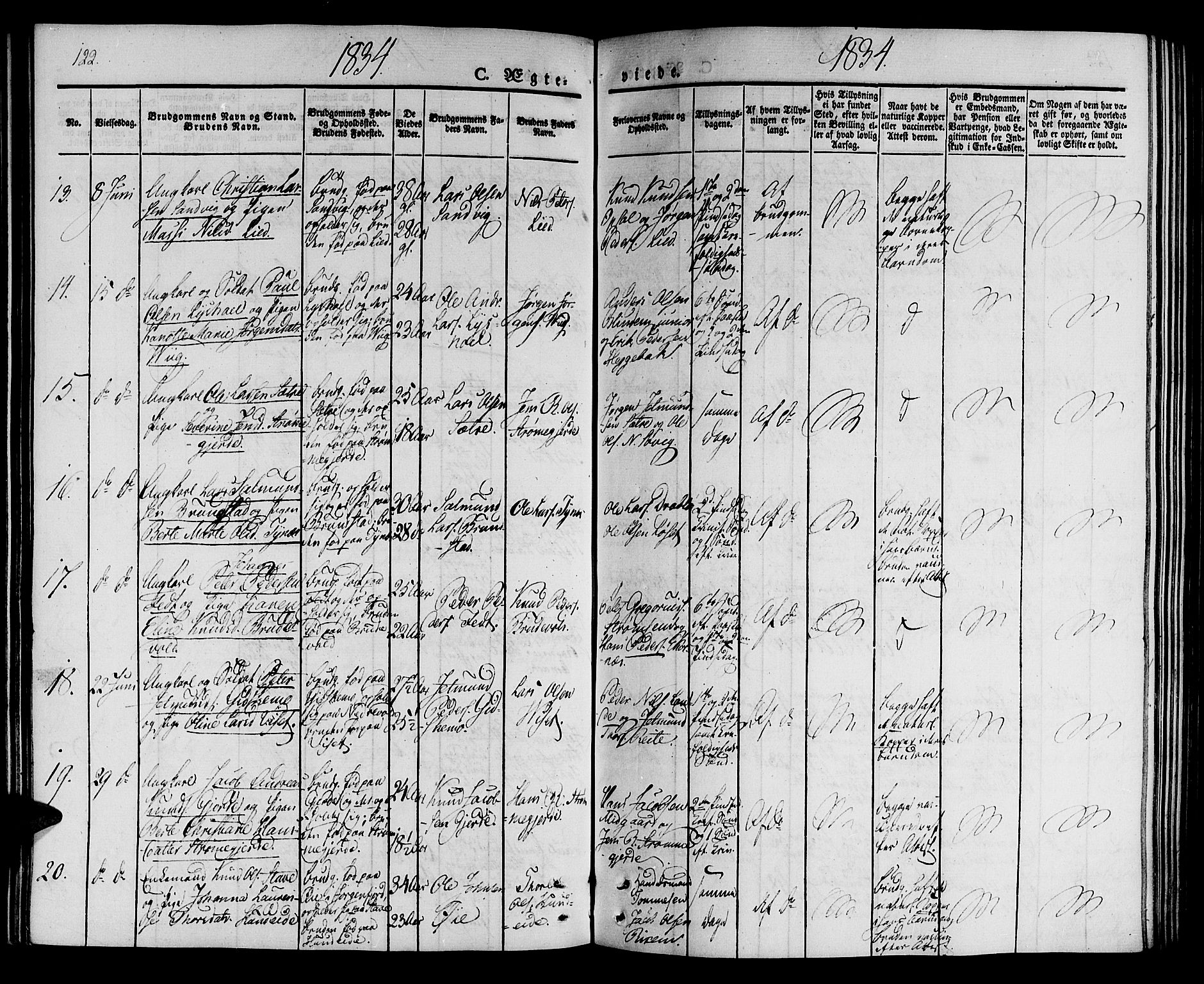 Ministerialprotokoller, klokkerbøker og fødselsregistre - Møre og Romsdal, AV/SAT-A-1454/522/L0311: Parish register (official) no. 522A06, 1832-1842, p. 122