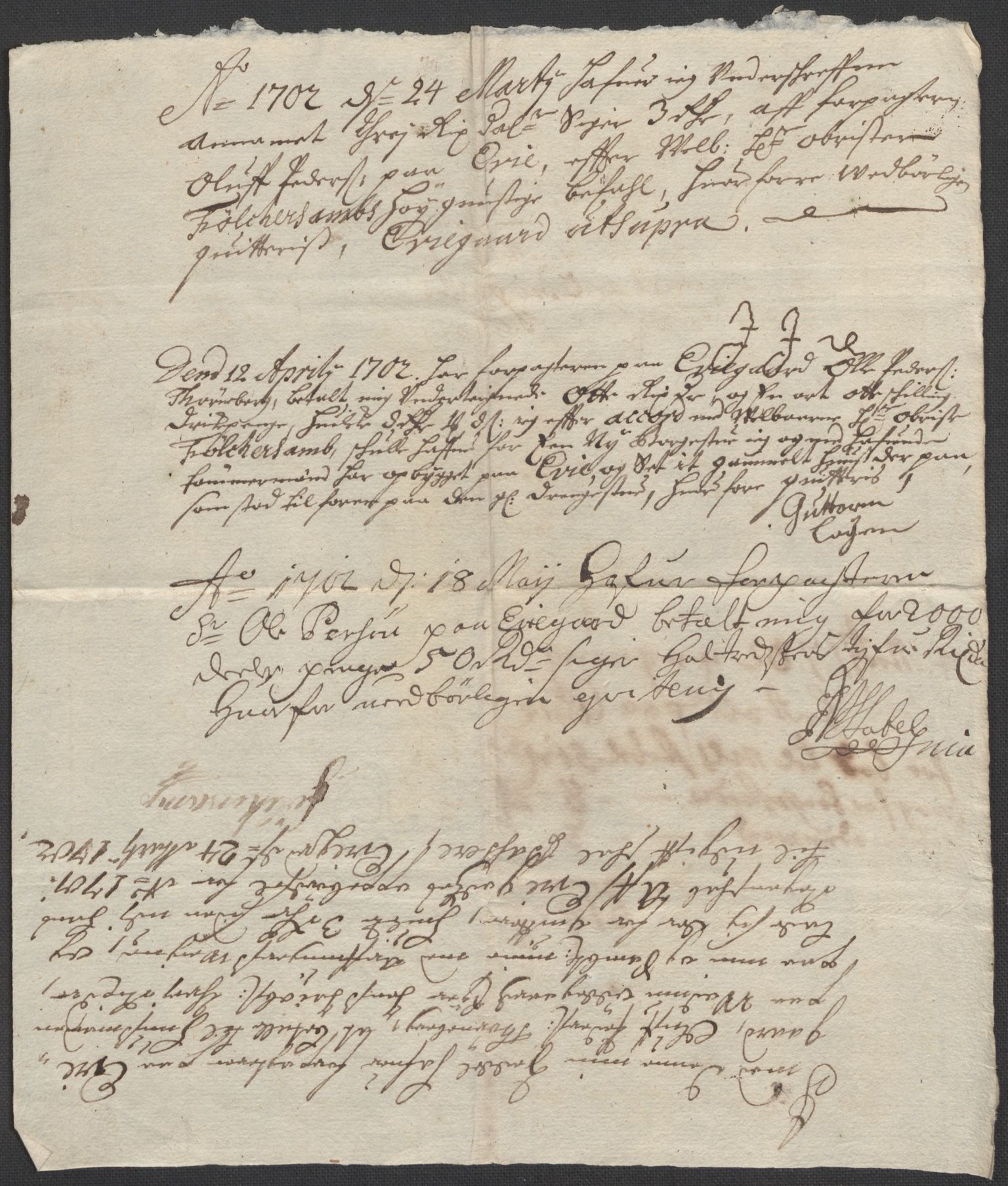 Riksarkivets diplomsamling, AV/RA-EA-5965/F12/L0004: Pk. 7 (I), 1490-1729, p. 124