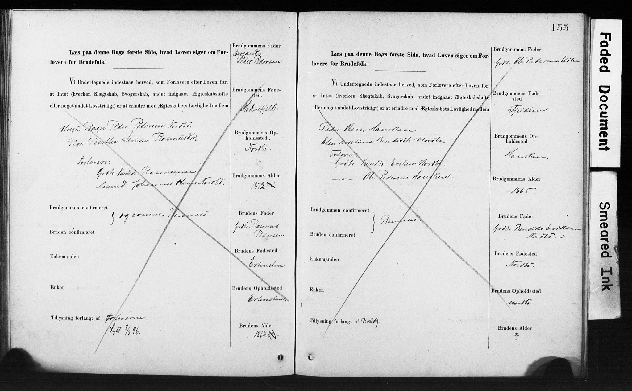 Rennesøy sokneprestkontor, SAST/A -101827/I/Ie/L0001: Banns register no. 1, 1873-1898, p. 155