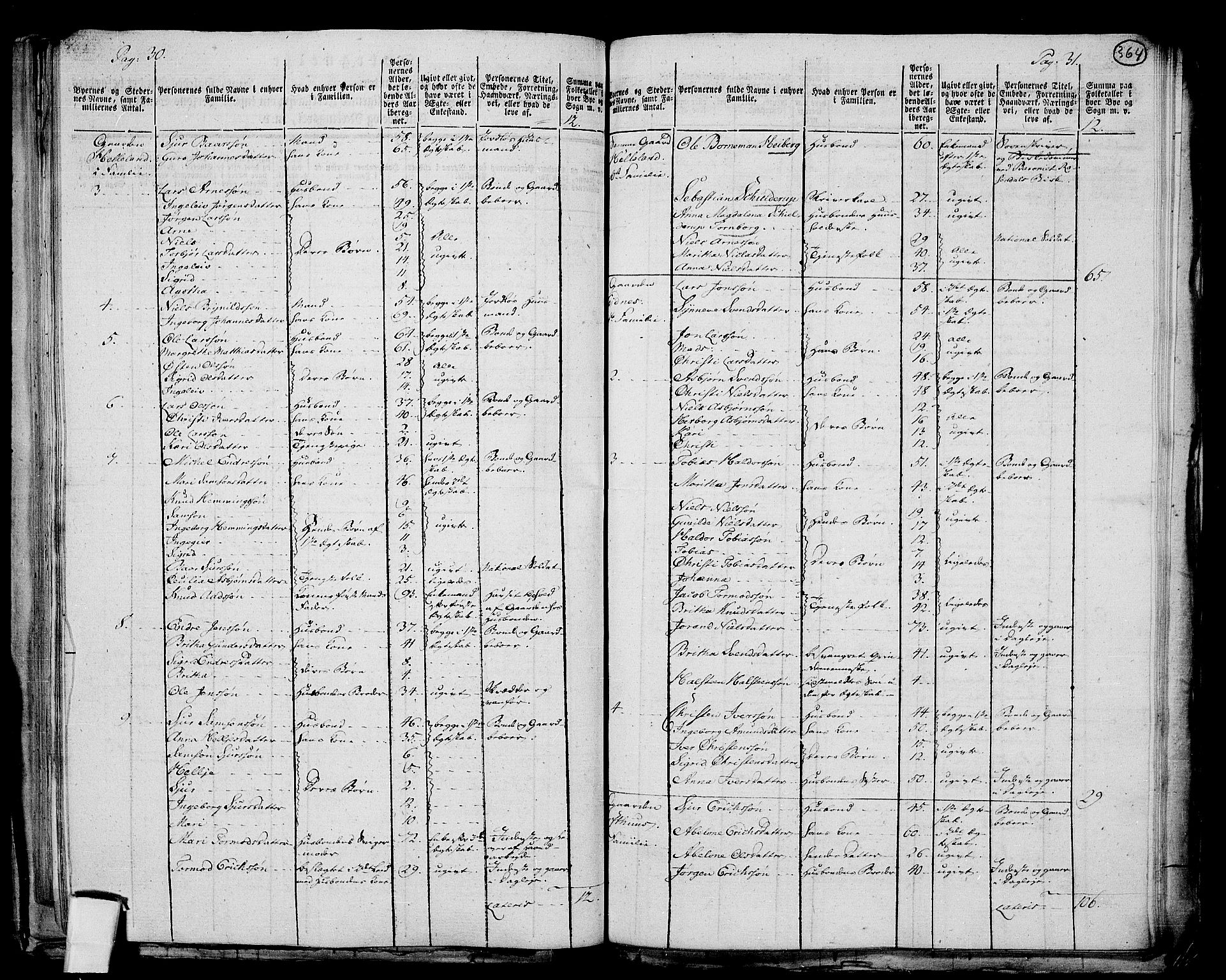 RA, 1801 census for 1230P Kinsarvik, 1801, p. 363b-364a