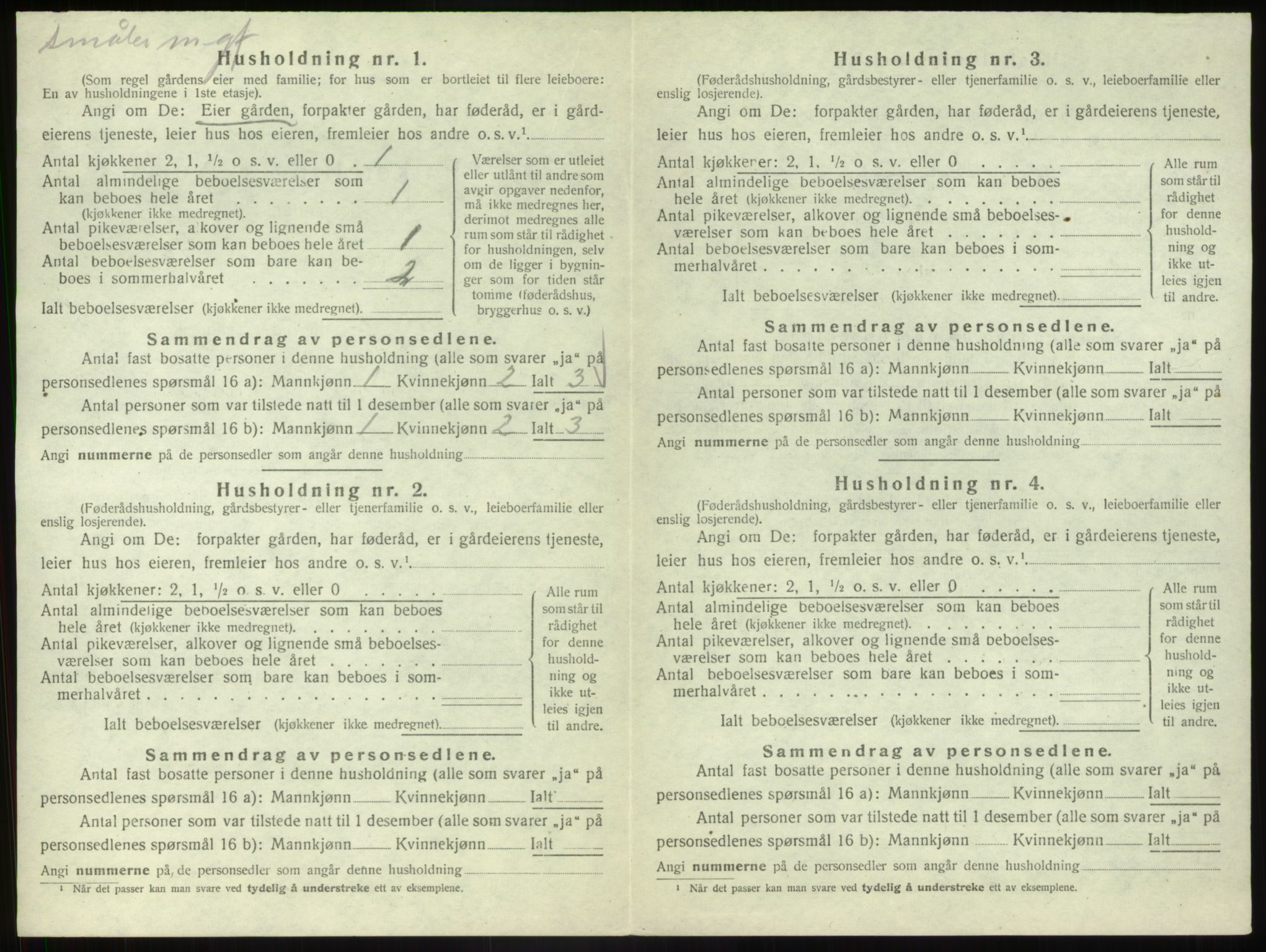 SAB, 1920 census for Vevring, 1920, p. 62