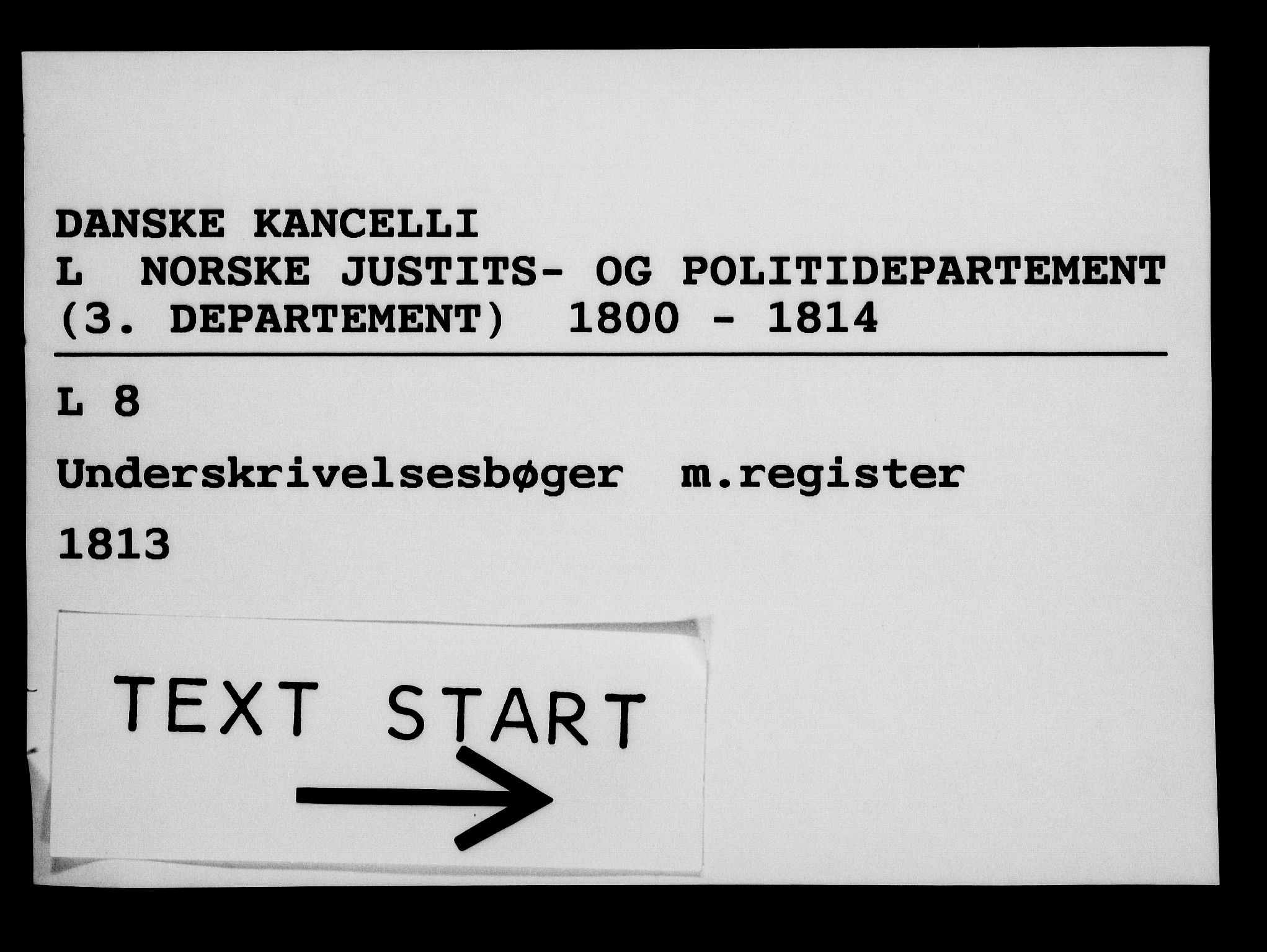 Danske Kanselli 1800-1814, RA/EA-3024/H/Hf/Hfb/Hfbc/L0014: Underskrivelsesbok m. register, 1813