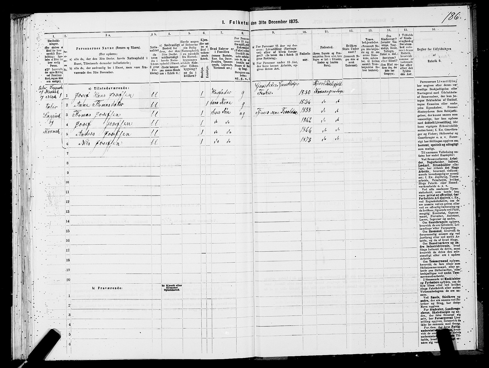 SATØ, 1875 census for 1941P Skjervøy, 1875, p. 2186