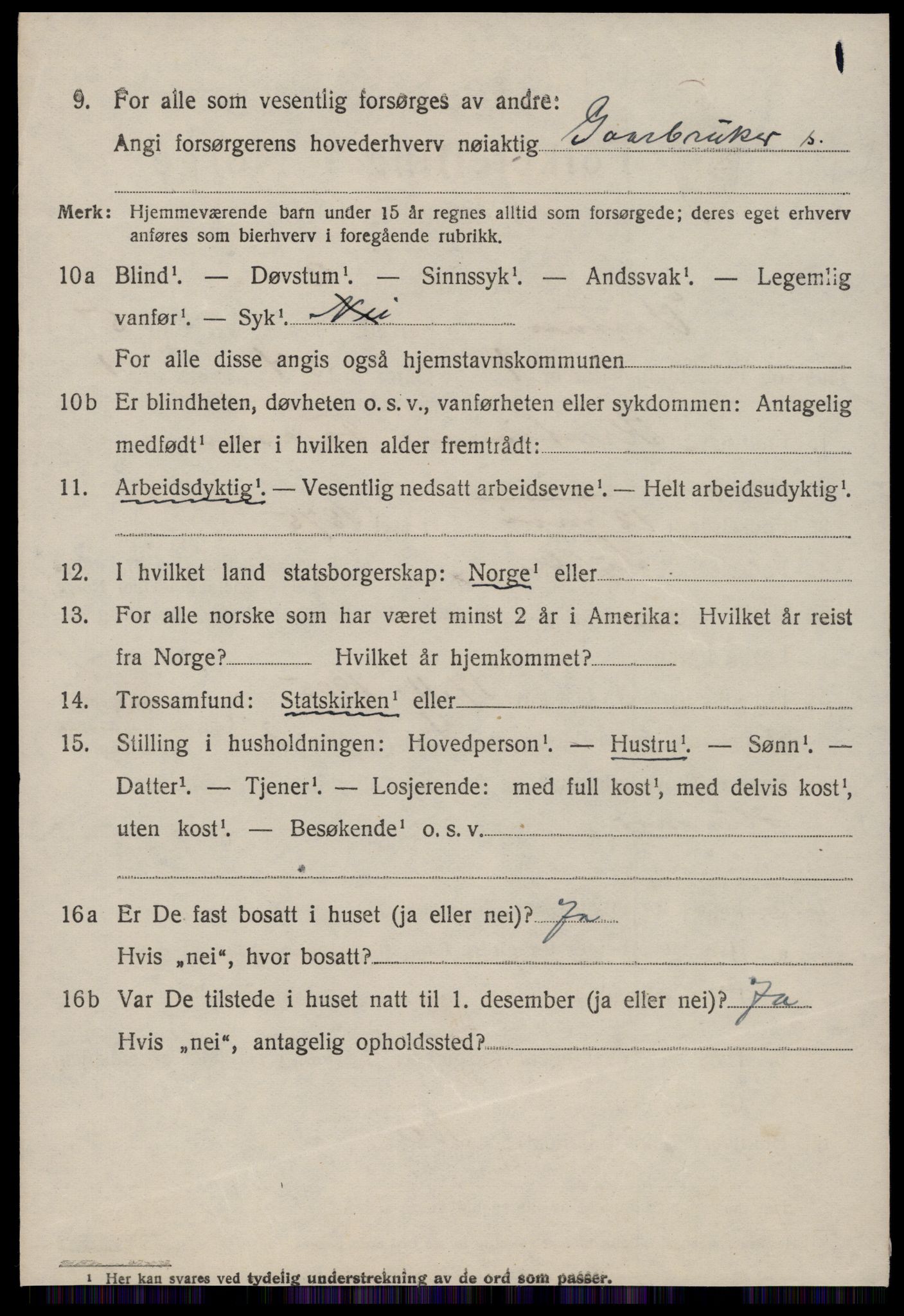 SAT, 1920 census for Vestnes, 1920, p. 3932