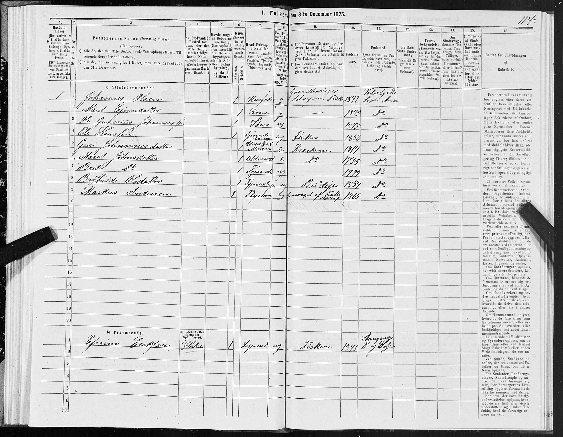 SAT, 1875 census for 1569P Aure, 1875, p. 5114