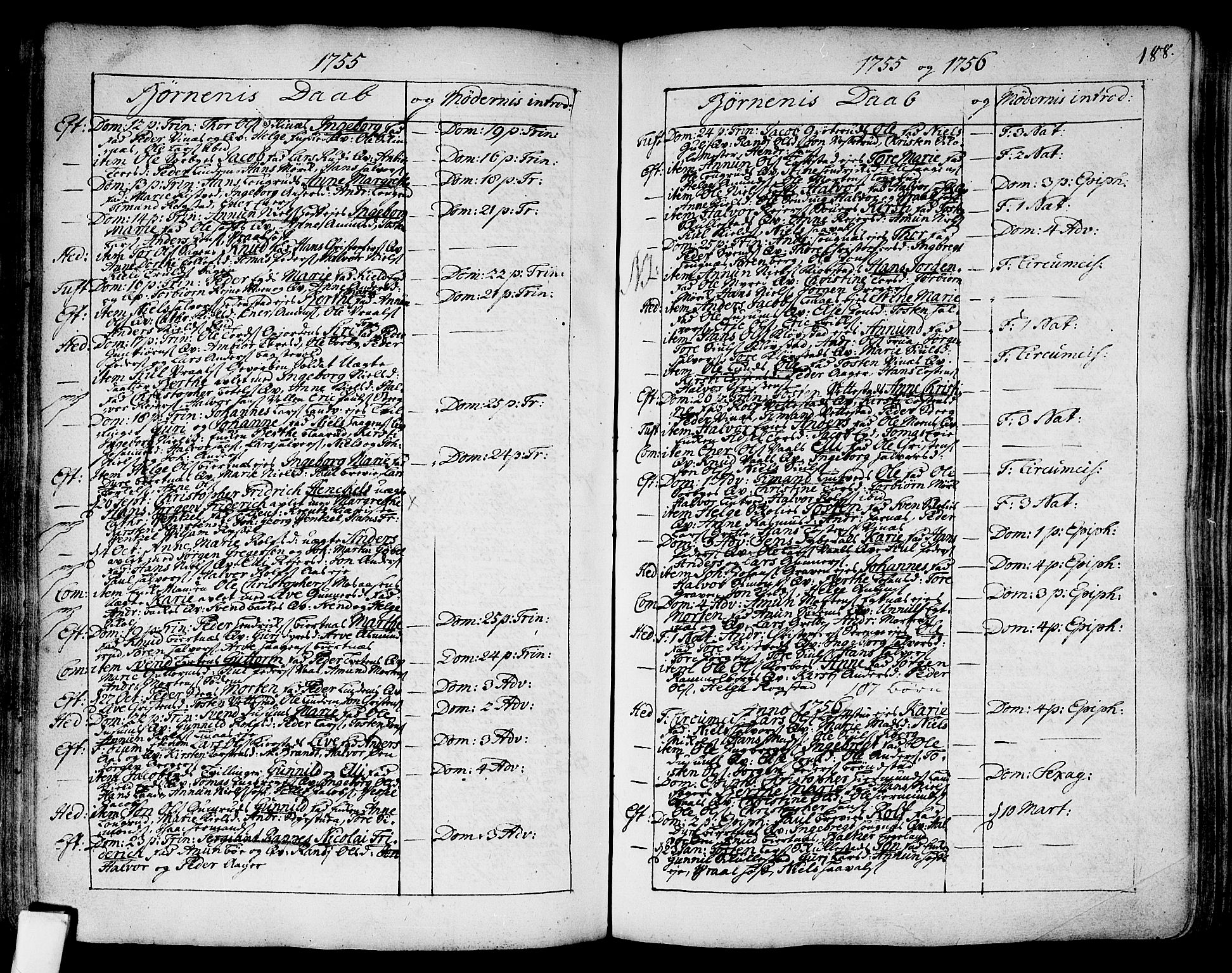 Sandsvær kirkebøker, AV/SAKO-A-244/F/Fa/L0002a: Parish register (official) no. I 2, 1725-1809, p. 188