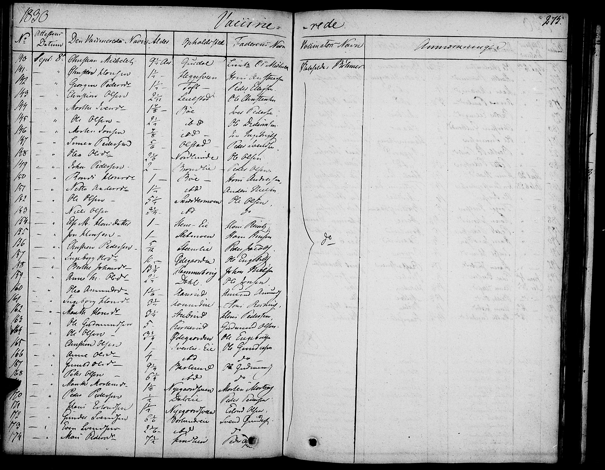 Gausdal prestekontor, SAH/PREST-090/H/Ha/Haa/L0006: Parish register (official) no. 6, 1830-1839, p. 275