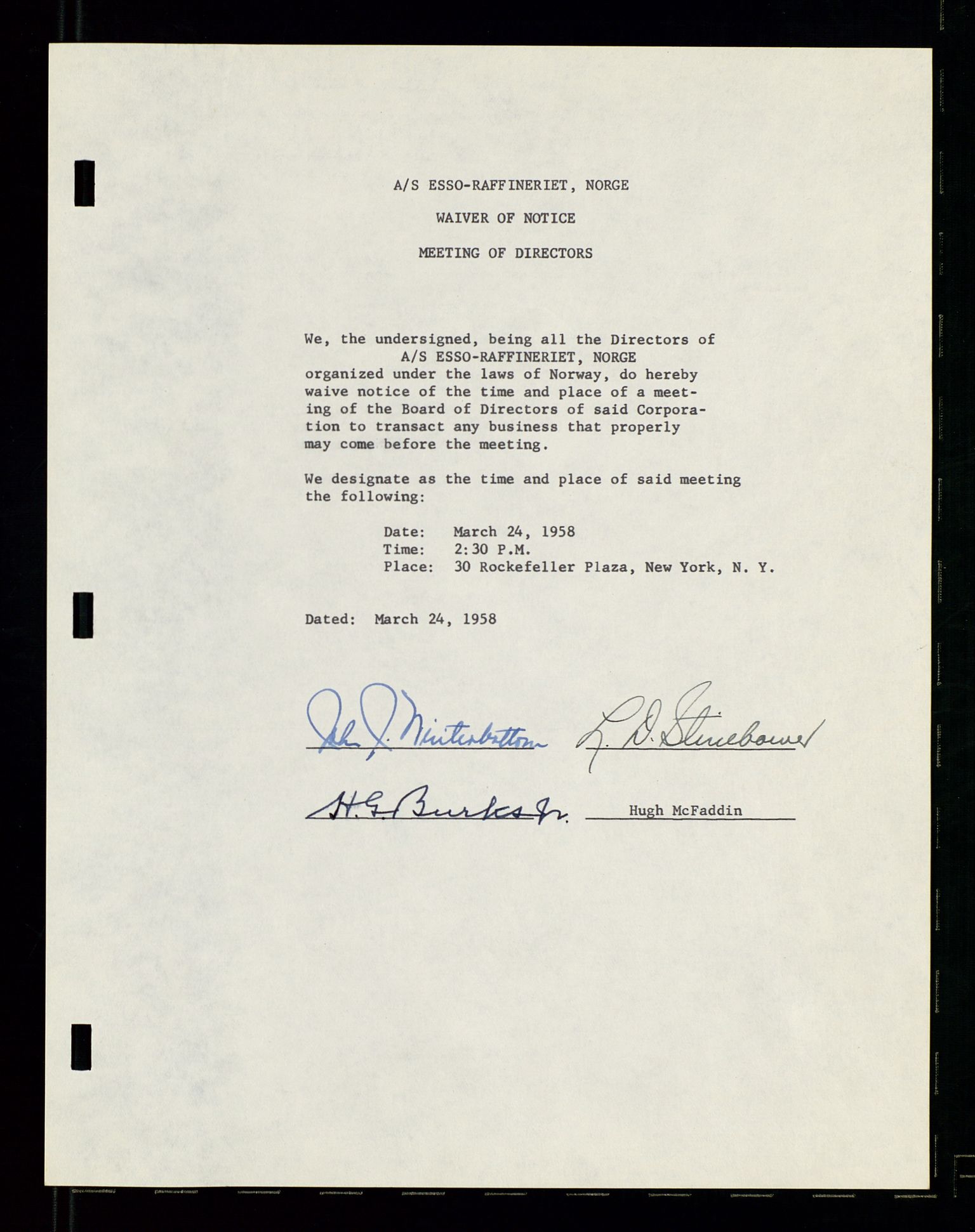 PA 1537 - A/S Essoraffineriet Norge, AV/SAST-A-101957/A/Aa/L0001/0002: Styremøter / Shareholder meetings, board meetings, by laws (vedtekter), 1957-1960, p. 178