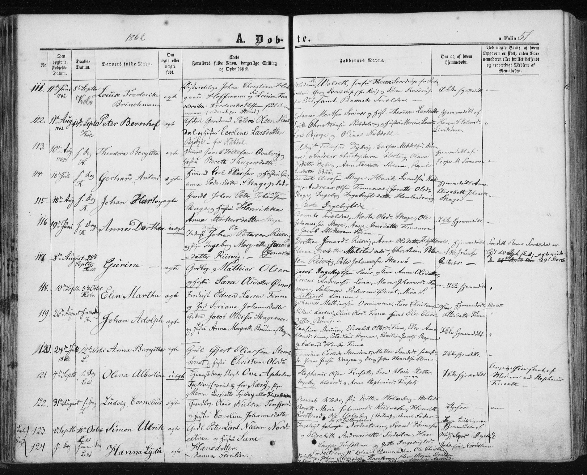 Ministerialprotokoller, klokkerbøker og fødselsregistre - Nord-Trøndelag, SAT/A-1458/780/L0641: Parish register (official) no. 780A06, 1857-1874, p. 51