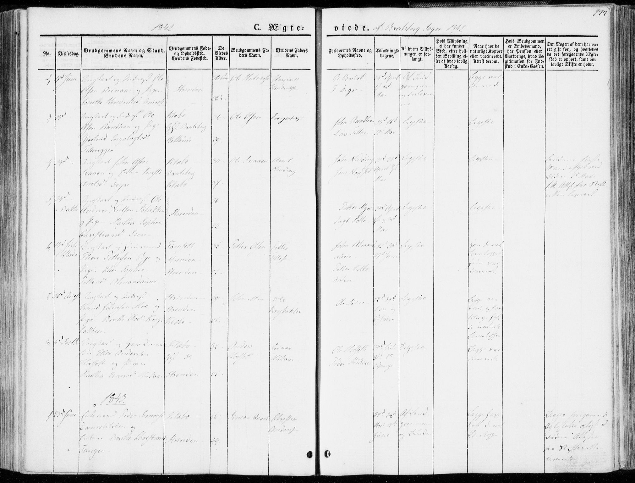Ministerialprotokoller, klokkerbøker og fødselsregistre - Sør-Trøndelag, SAT/A-1456/606/L0290: Parish register (official) no. 606A05, 1841-1847, p. 277