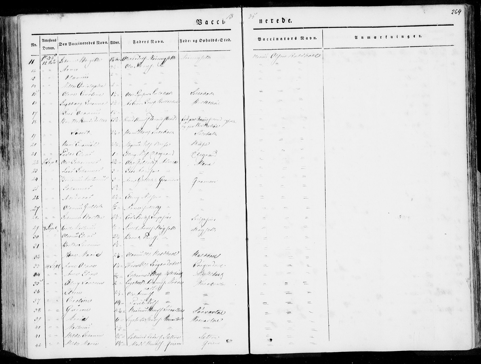 Ministerialprotokoller, klokkerbøker og fødselsregistre - Møre og Romsdal, AV/SAT-A-1454/509/L0104: Parish register (official) no. 509A02, 1833-1847, p. 264