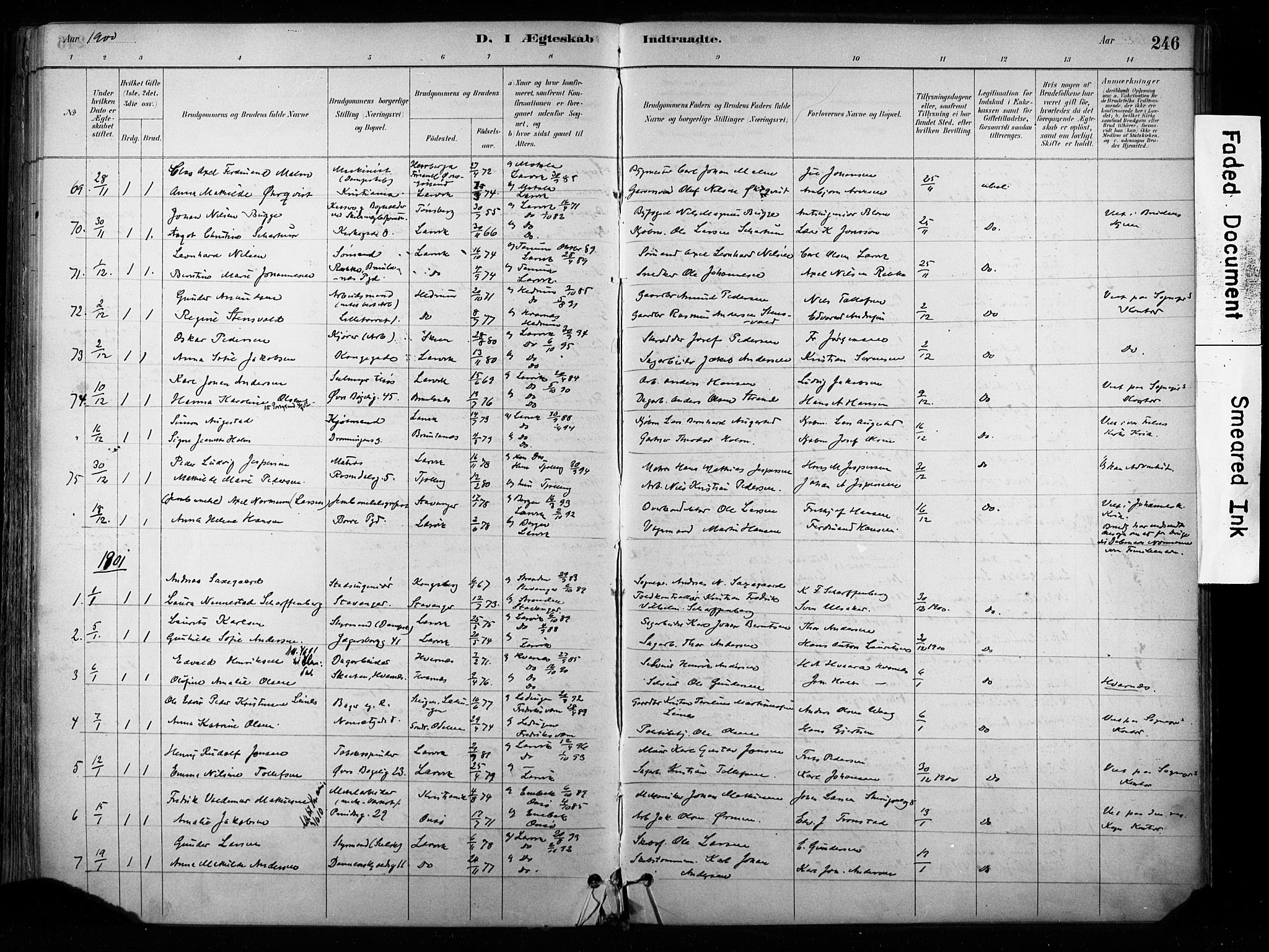Larvik kirkebøker, SAKO/A-352/F/Fa/L0008: Parish register (official) no. I 8, 1884-1902, p. 246