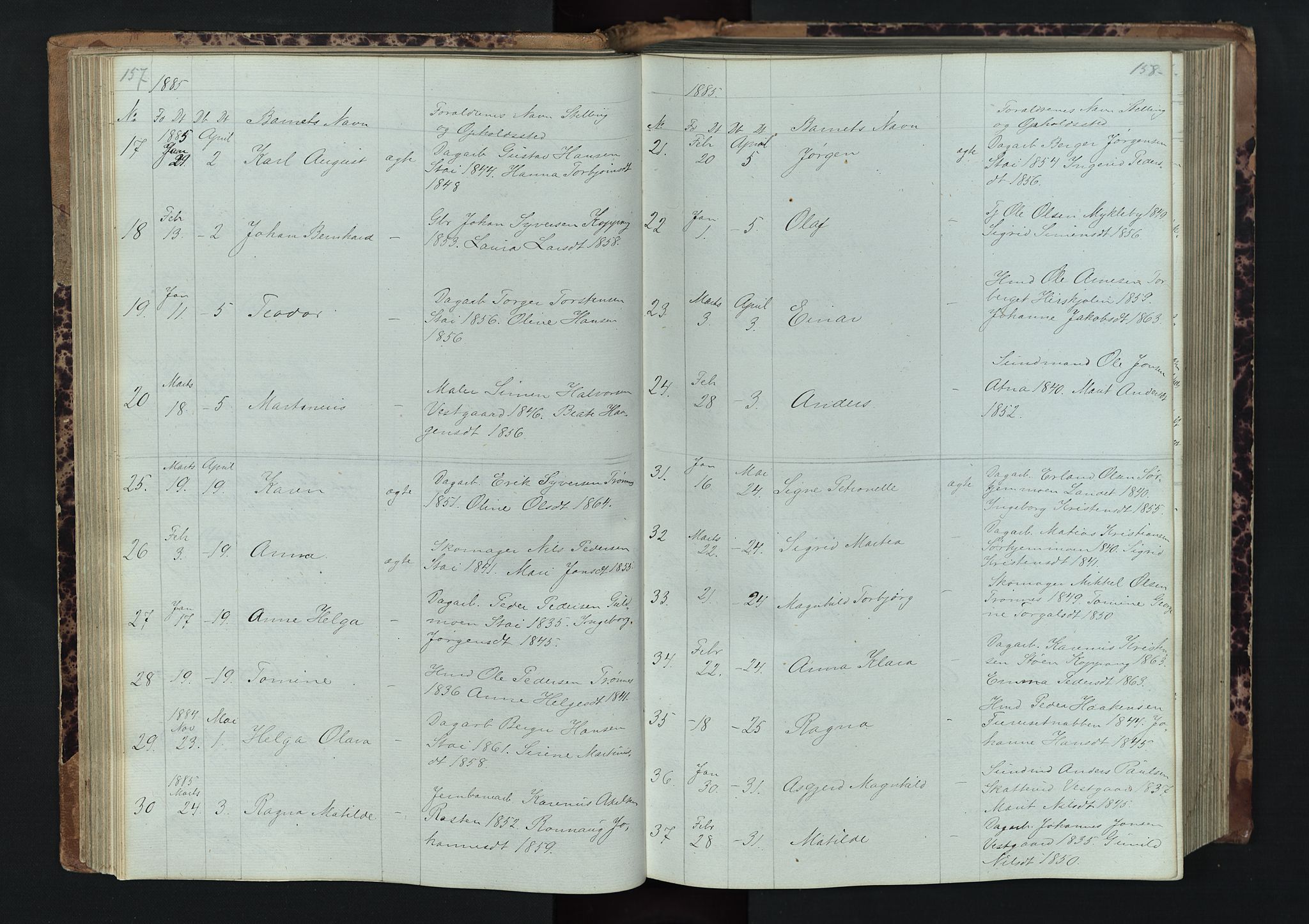 Stor-Elvdal prestekontor, SAH/PREST-052/H/Ha/Hab/L0001: Parish register (copy) no. 1 /1, 1860-1894, p. 157-158