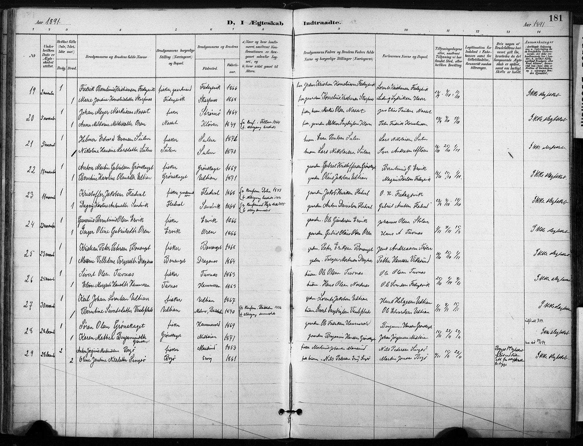 Ministerialprotokoller, klokkerbøker og fødselsregistre - Sør-Trøndelag, SAT/A-1456/640/L0579: Parish register (official) no. 640A04, 1889-1902, p. 181