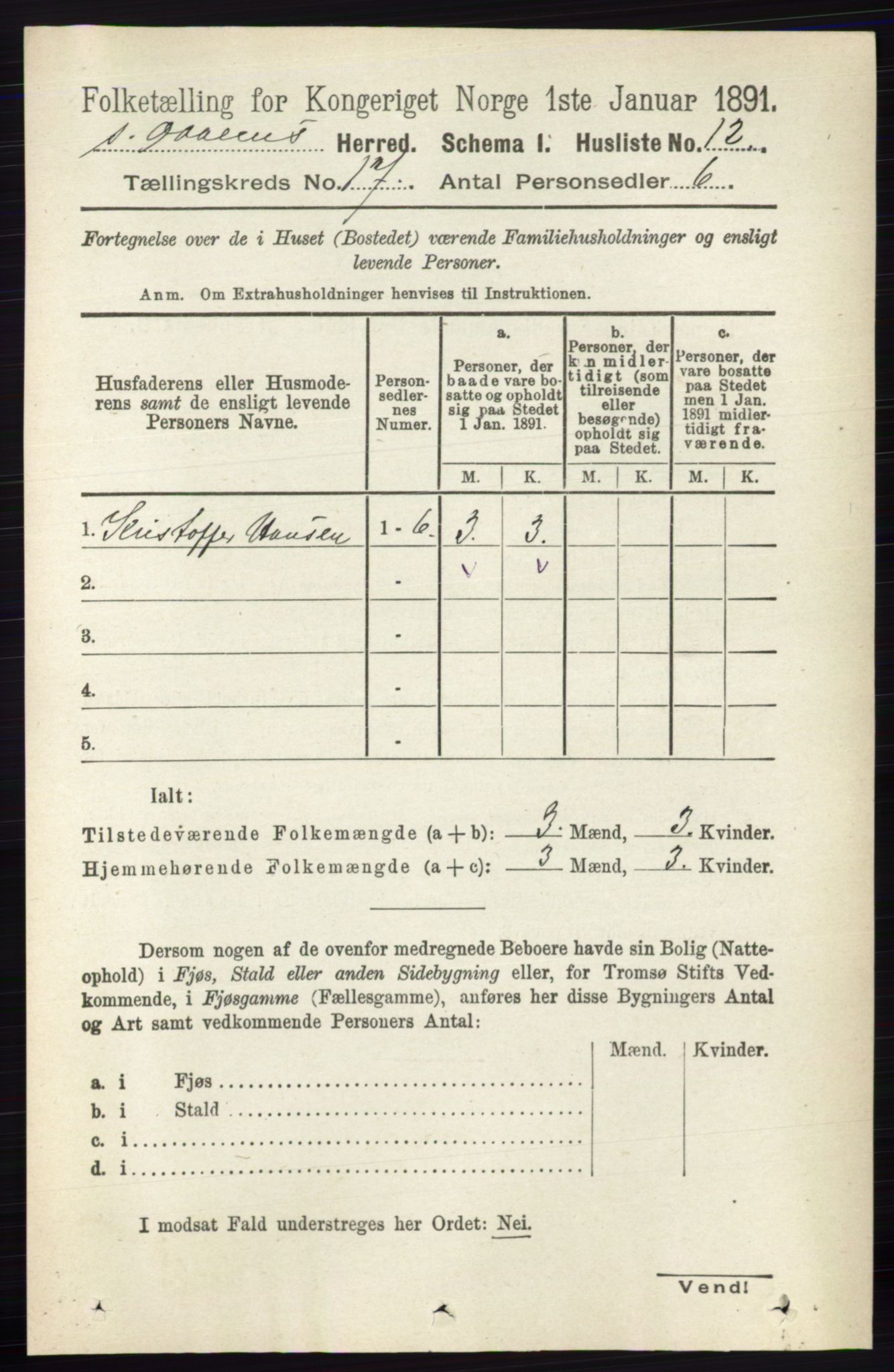 RA, 1891 census for 0419 Sør-Odal, 1891, p. 7792