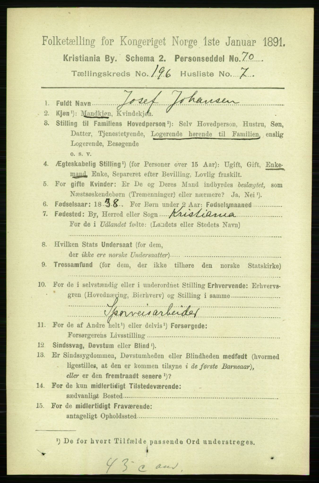 RA, 1891 census for 0301 Kristiania, 1891, p. 118526