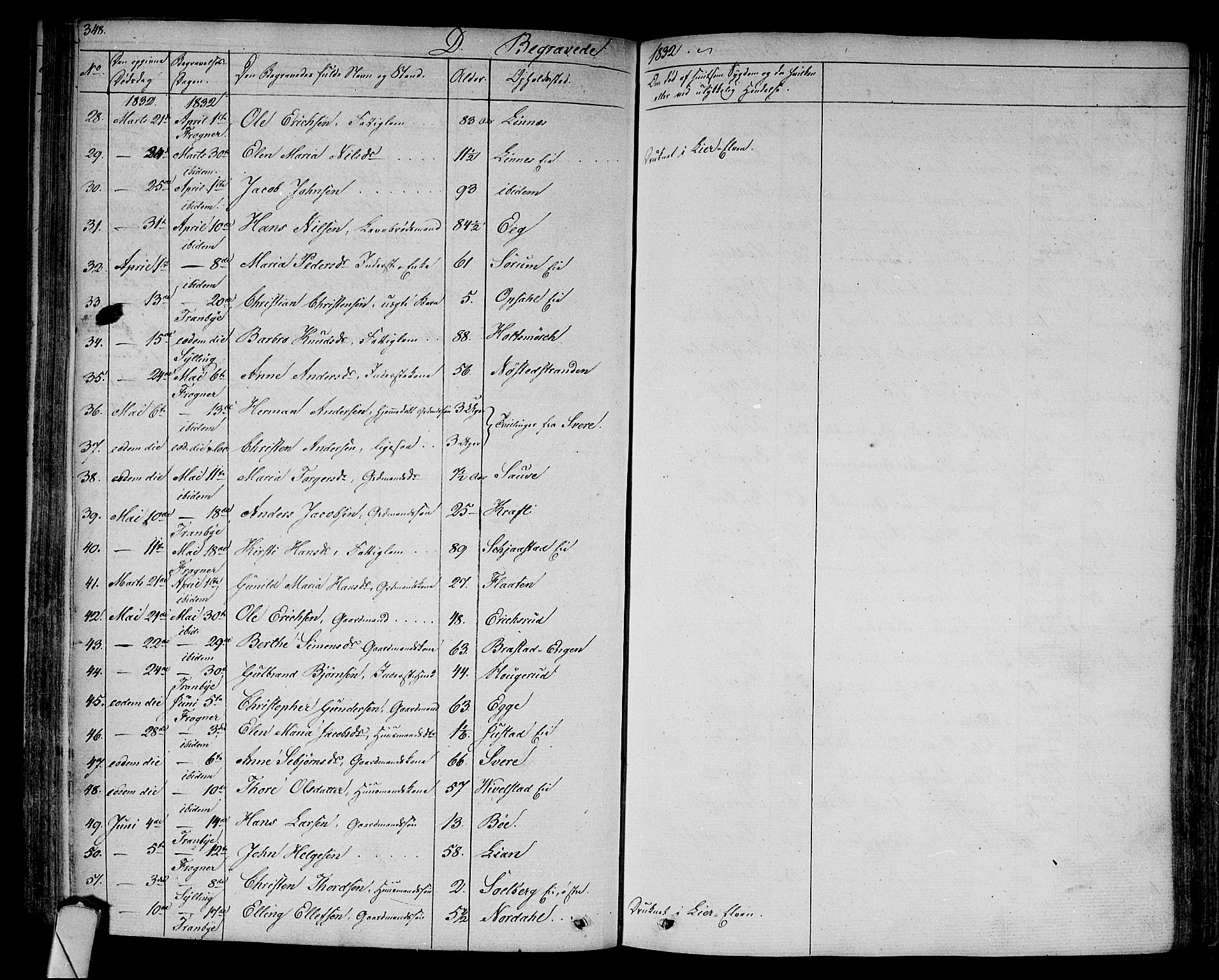 Lier kirkebøker, AV/SAKO-A-230/F/Fa/L0010: Parish register (official) no. I 10, 1827-1843, p. 348