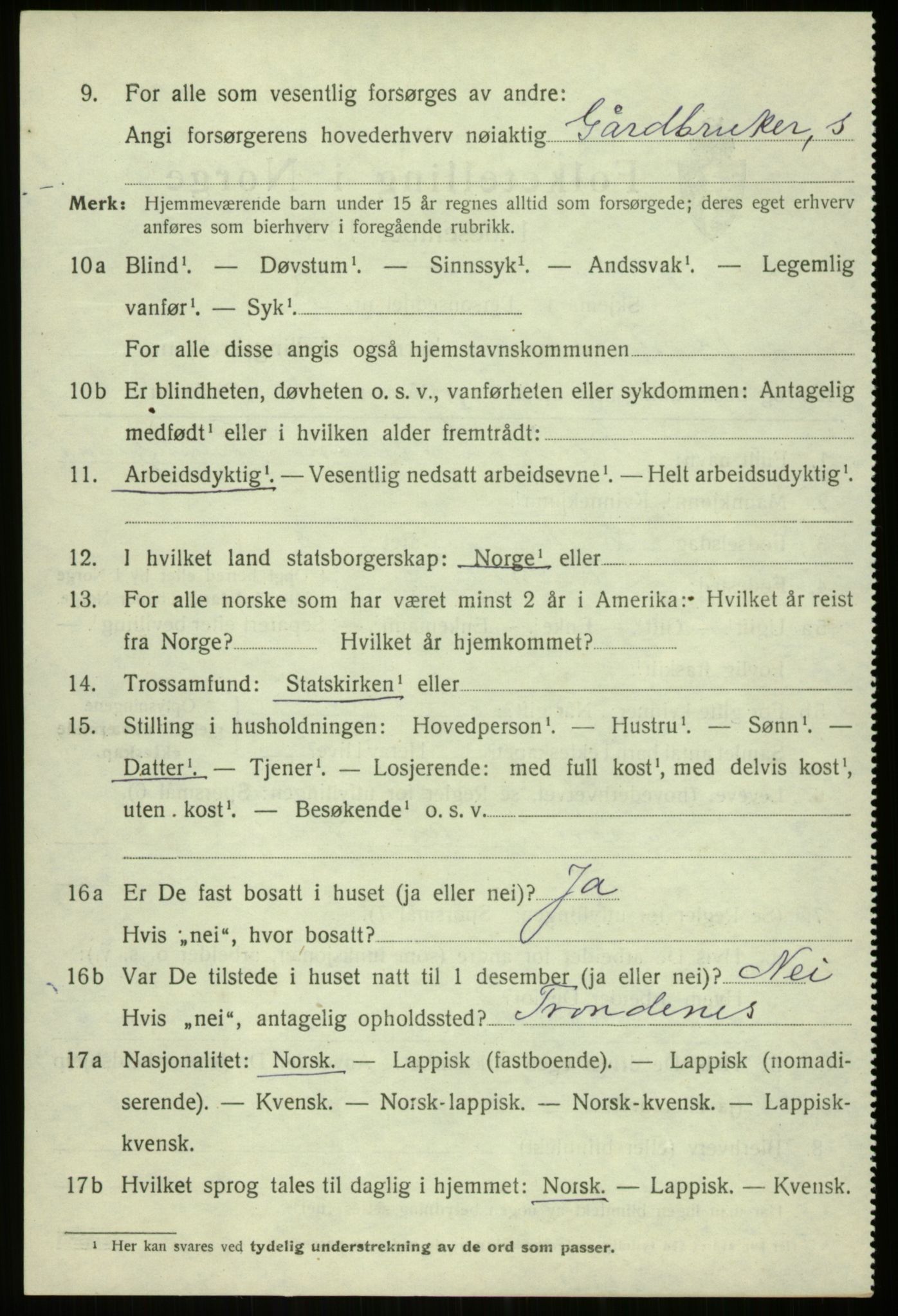 SATØ, 1920 census for Trondenes, 1920, p. 7644