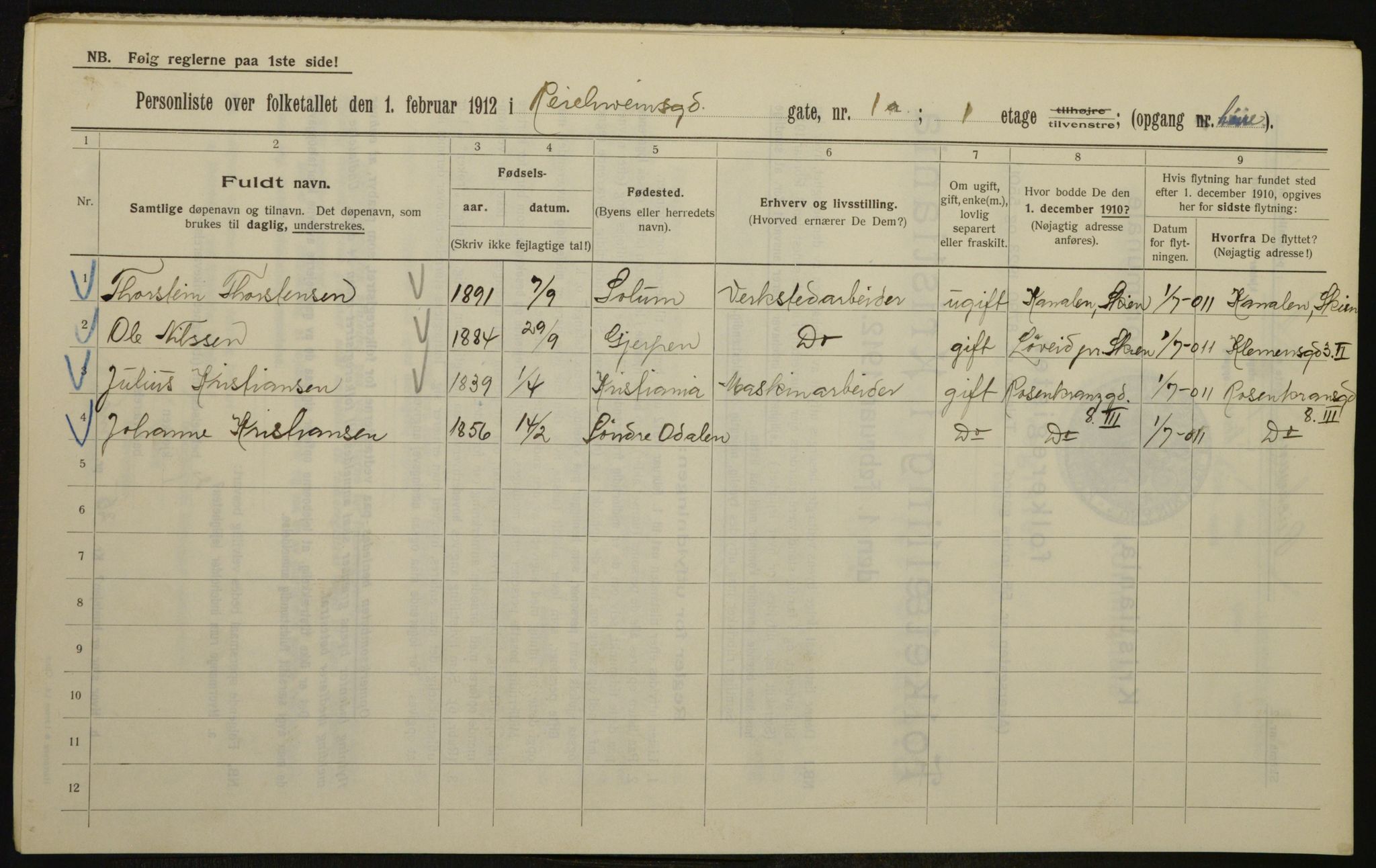 OBA, Municipal Census 1912 for Kristiania, 1912, p. 82832