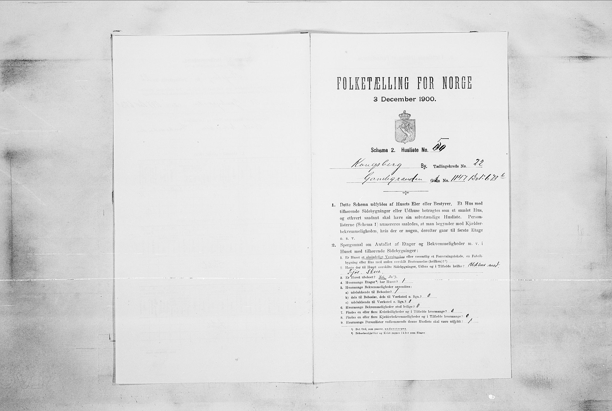 RA, 1900 census for Kongsberg, 1900, p. 4488