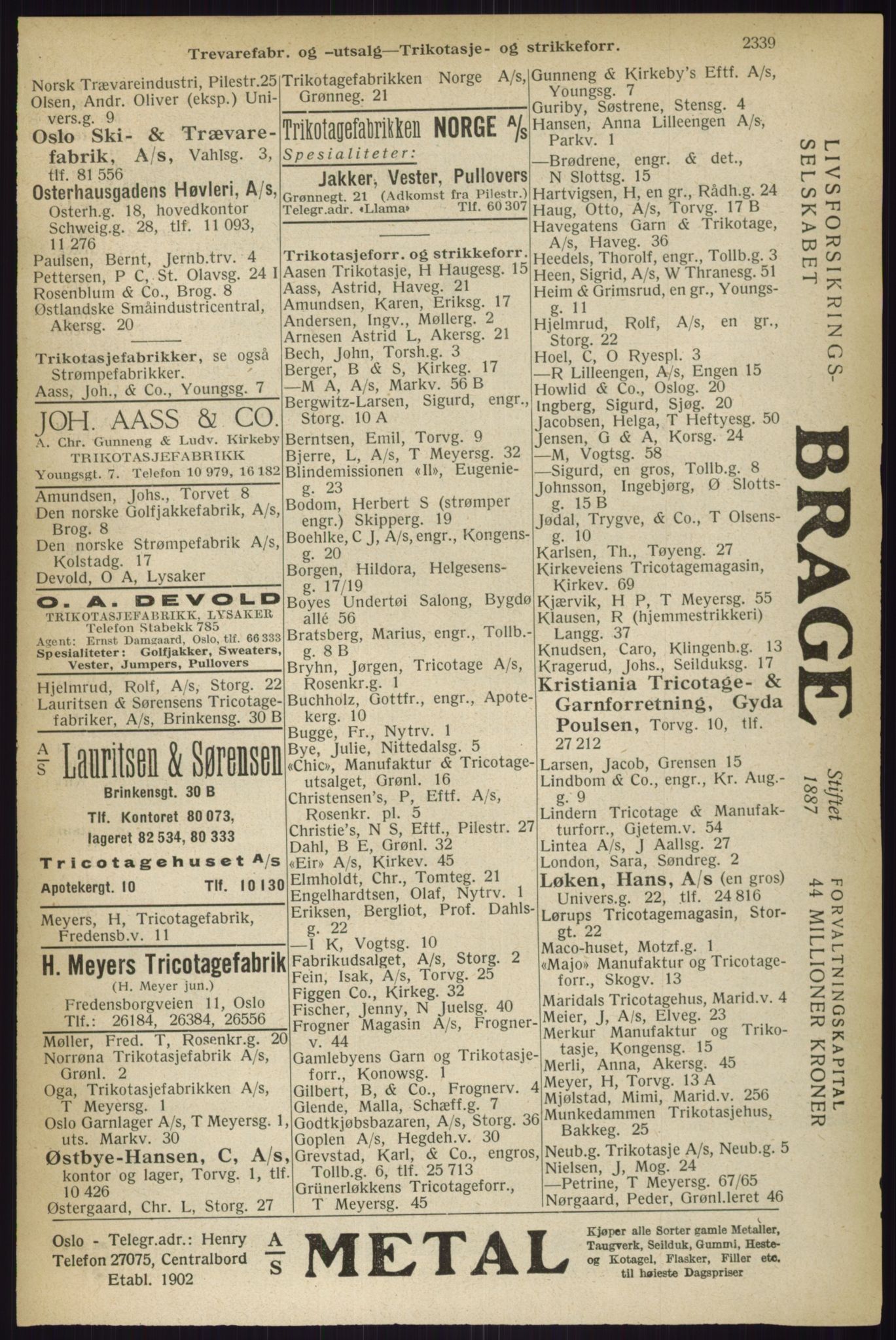 Kristiania/Oslo adressebok, PUBL/-, 1933, p. 2339