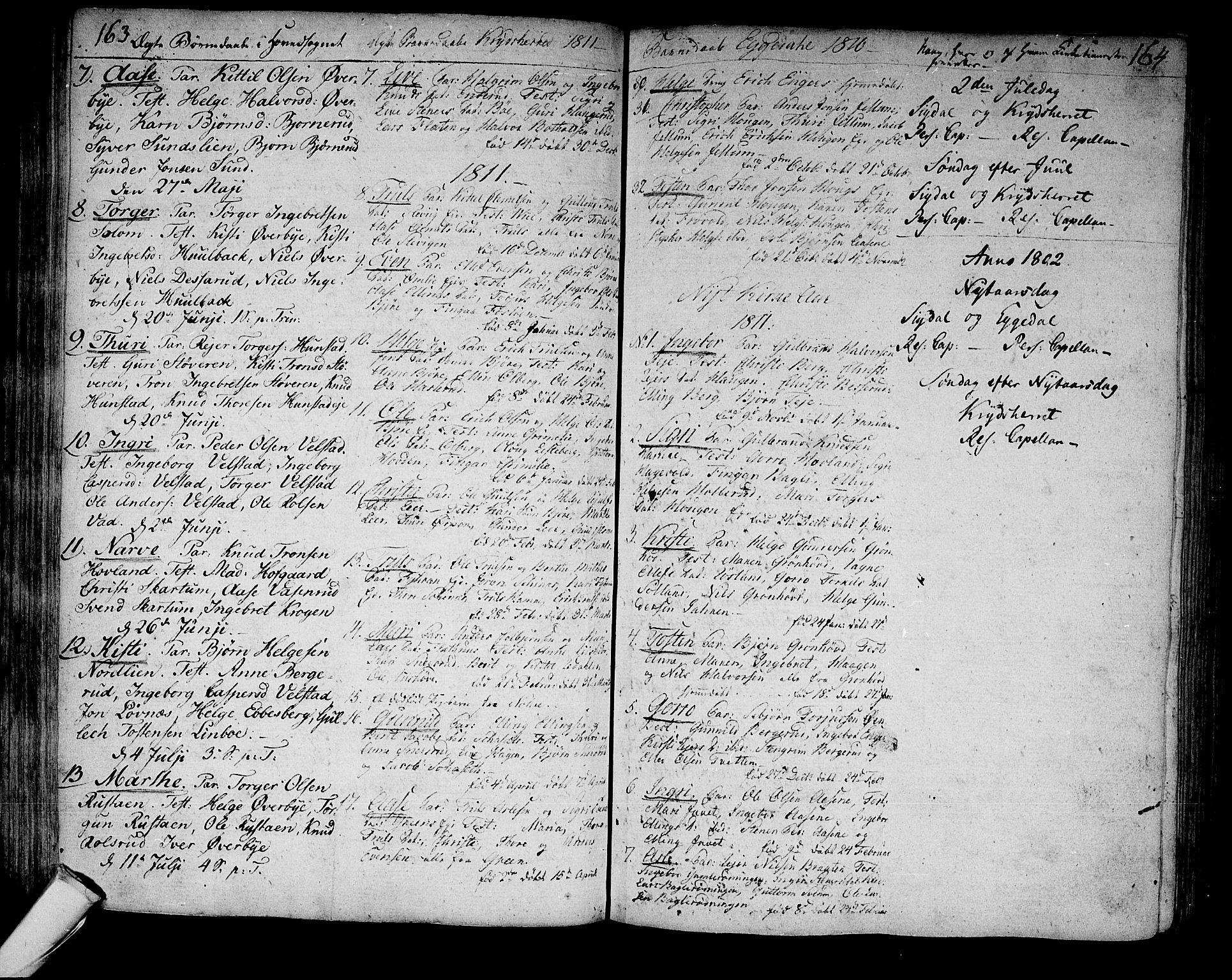 Sigdal kirkebøker, SAKO/A-245/F/Fa/L0003: Parish register (official) no. I 3, 1793-1811, p. 163-164