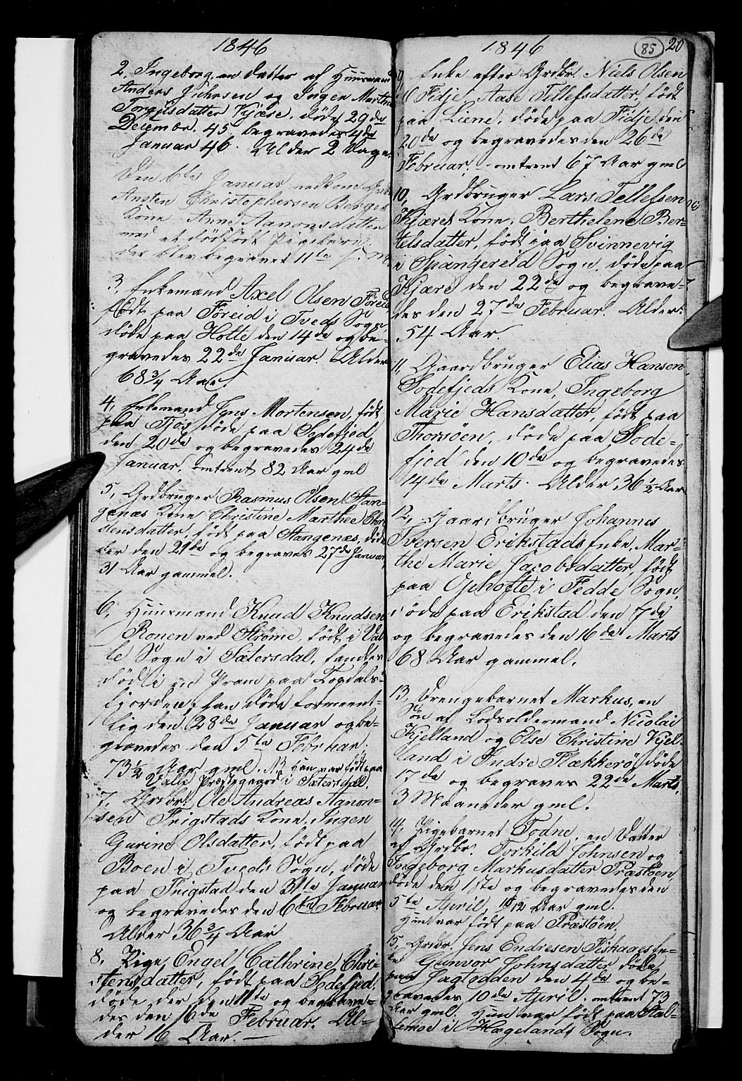 Oddernes sokneprestkontor, AV/SAK-1111-0033/F/Fb/Fba/L0004: Parish register (copy) no. B 4, 1837-1846, p. 85